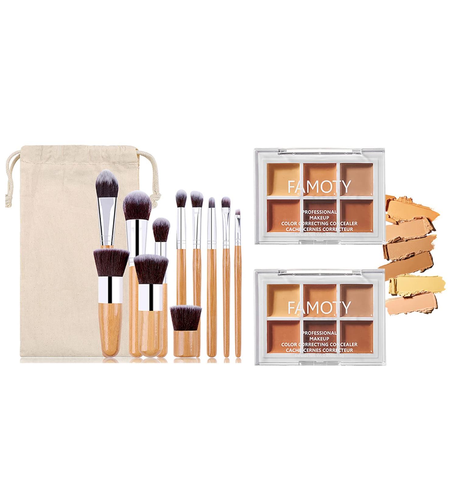 Professional Makeup Cream Contour Palette & Brush Set by MKNZOME - 12 Colours Full Coverage Concealer for Face Contouring - Perfect Gift for Women & Girls - Buy Online on GoSupps.com
