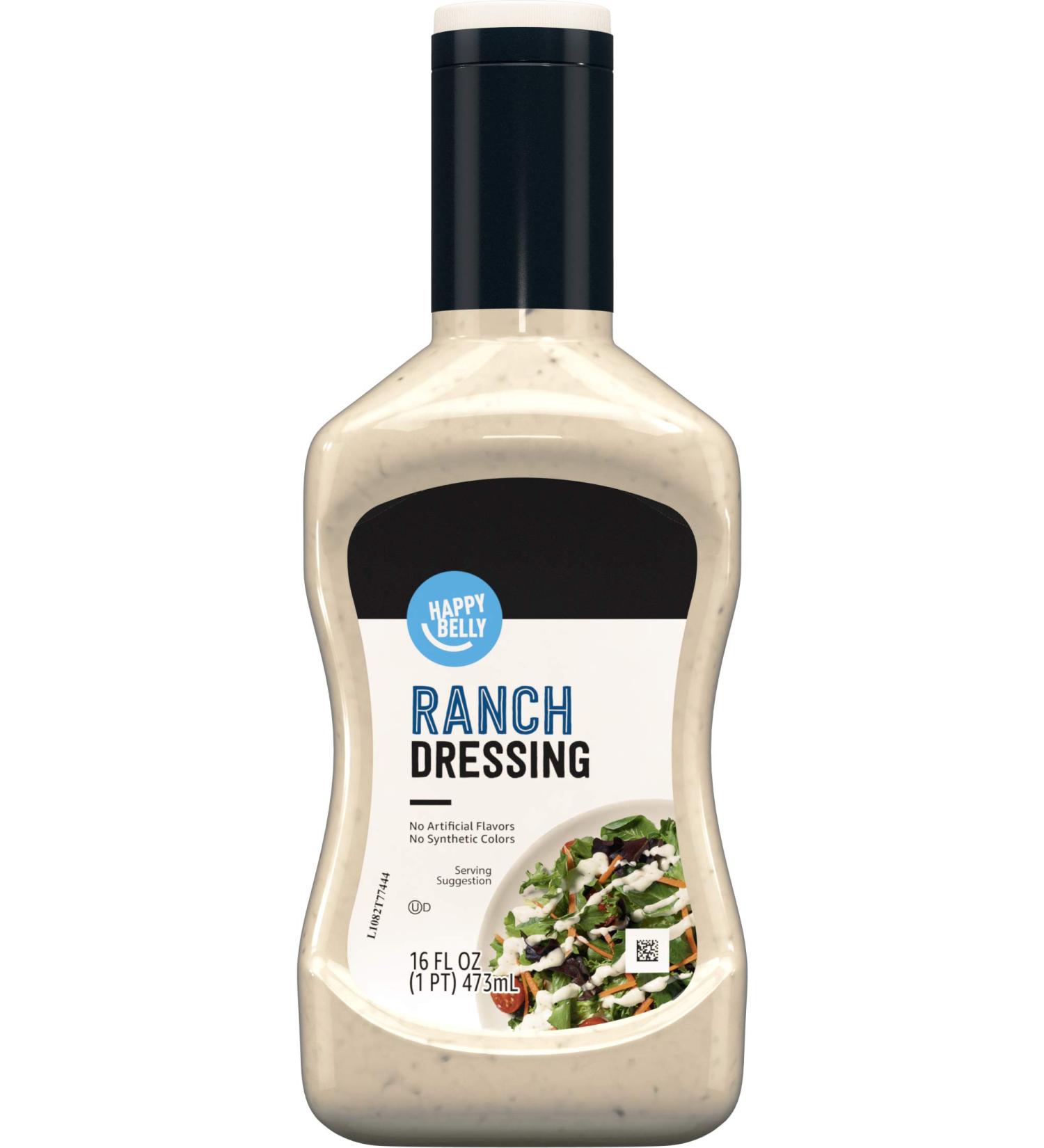 Happy Belly Ranch Dressing 16 Fl Oz - Amazon Brand - Buy Online on GoSupps.com
