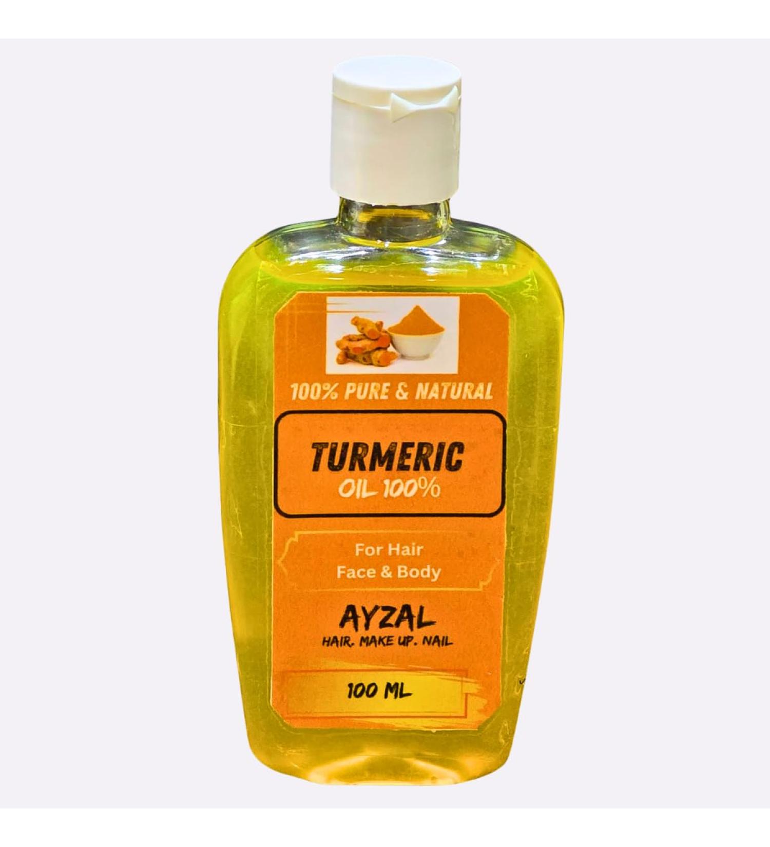 Pack of 2 - Ayzal Turmeric Oil 100ml - Multi-Purpose Oil for Skin Care Hair Health and Massage - Natural Shine and Glow - Buy Online on GoSupps.com