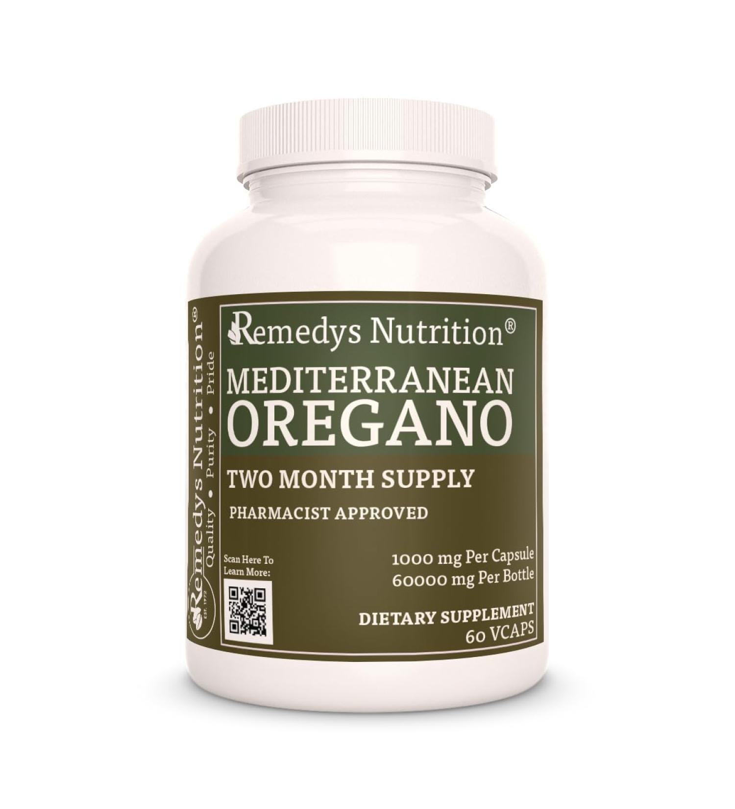 Remedy s Nutrition Mediterranean Oregano | 1 000 mg 60 Vegan Capsules Herbal Dietary Supplement | Two Month Supply - Buy Online on GoSupps.com