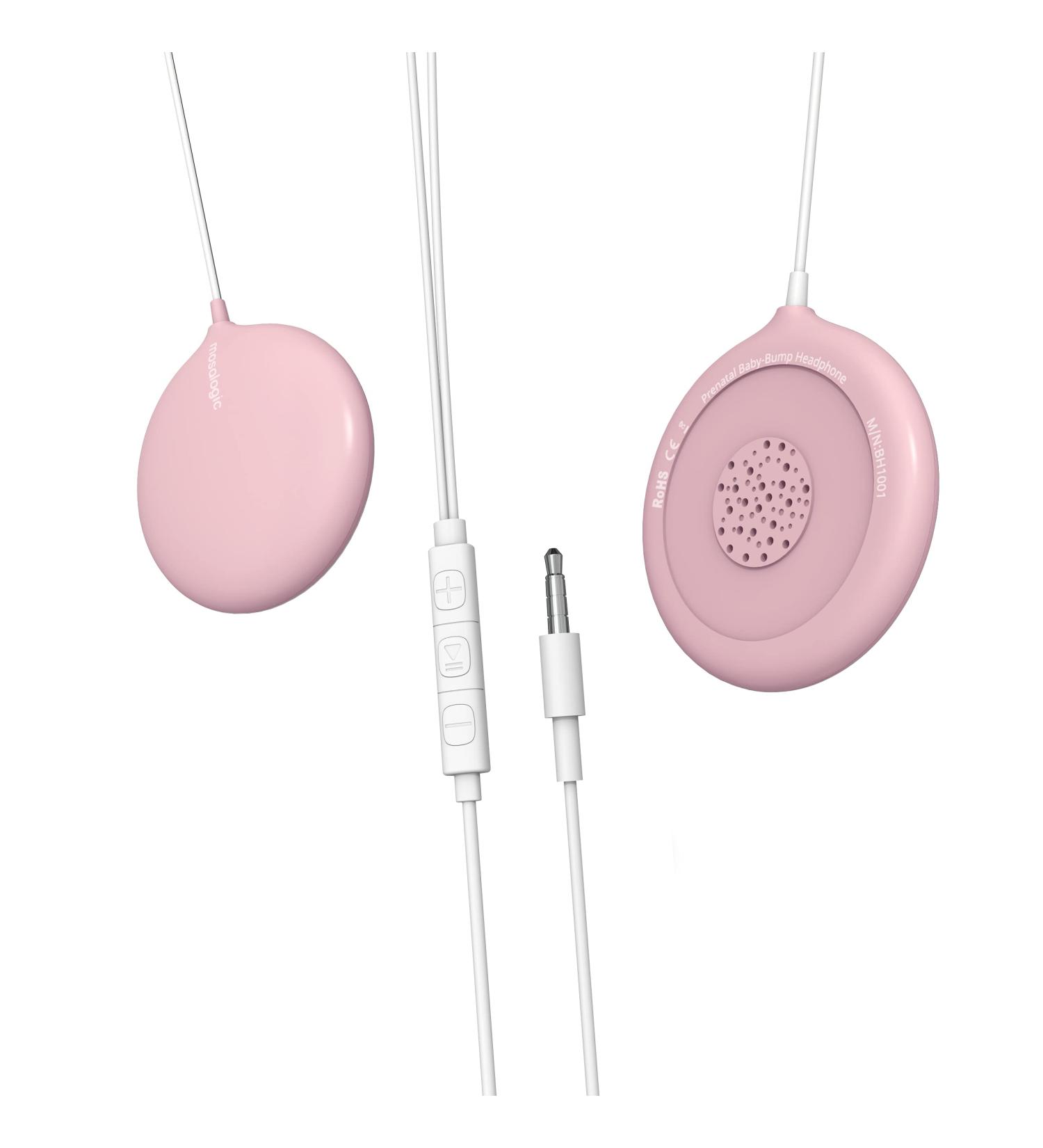Pregnancy Belly Headphones Baby-Bump Speaker | FDA-Cleared Safe Adhesives | Prenatal Music Player for Mom and Baby | Pink - Buy Online on GoSupps.com