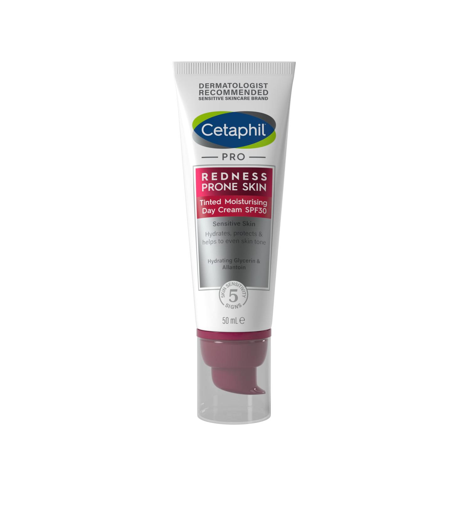 Cetaphil PRO Tinted Moisturizing Day Cream SPF 30 50ml | Sensitive Skin Sun Cream | Vegan-Friendly - Buy Online on GoSupps.com