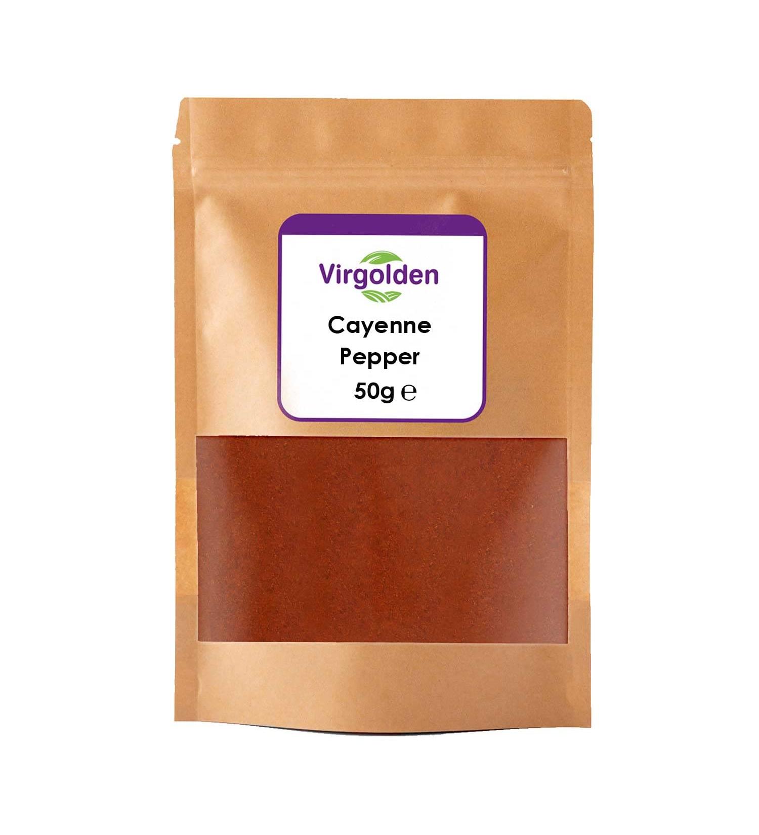 Virgolden Cayenne Pepper 50g - Rich, Warm, Smoky Aroma for Flavorful Dishes - Buy Online on GoSupps.com