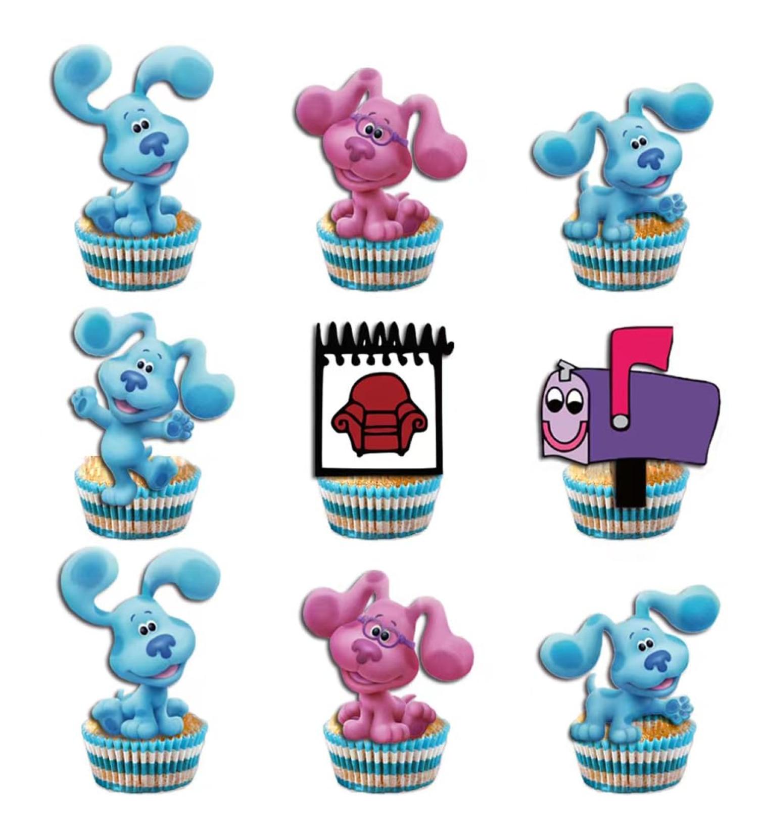 48pcs Blues Clues Cupcake Topper Picks Boy Children Party Decoration Blues Clues Party Favors Kid's Birthday Party cake Decoration Supplies