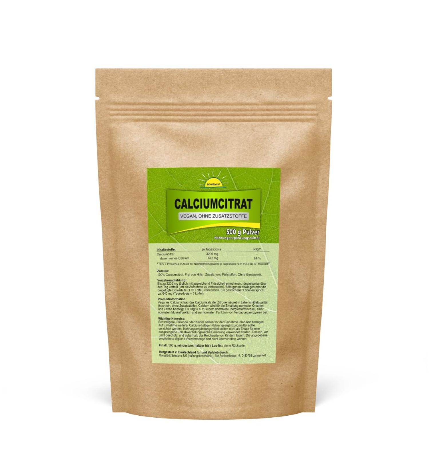 Calcium citrate powder 500 g in bag high purity food grade no additives Bonemis
