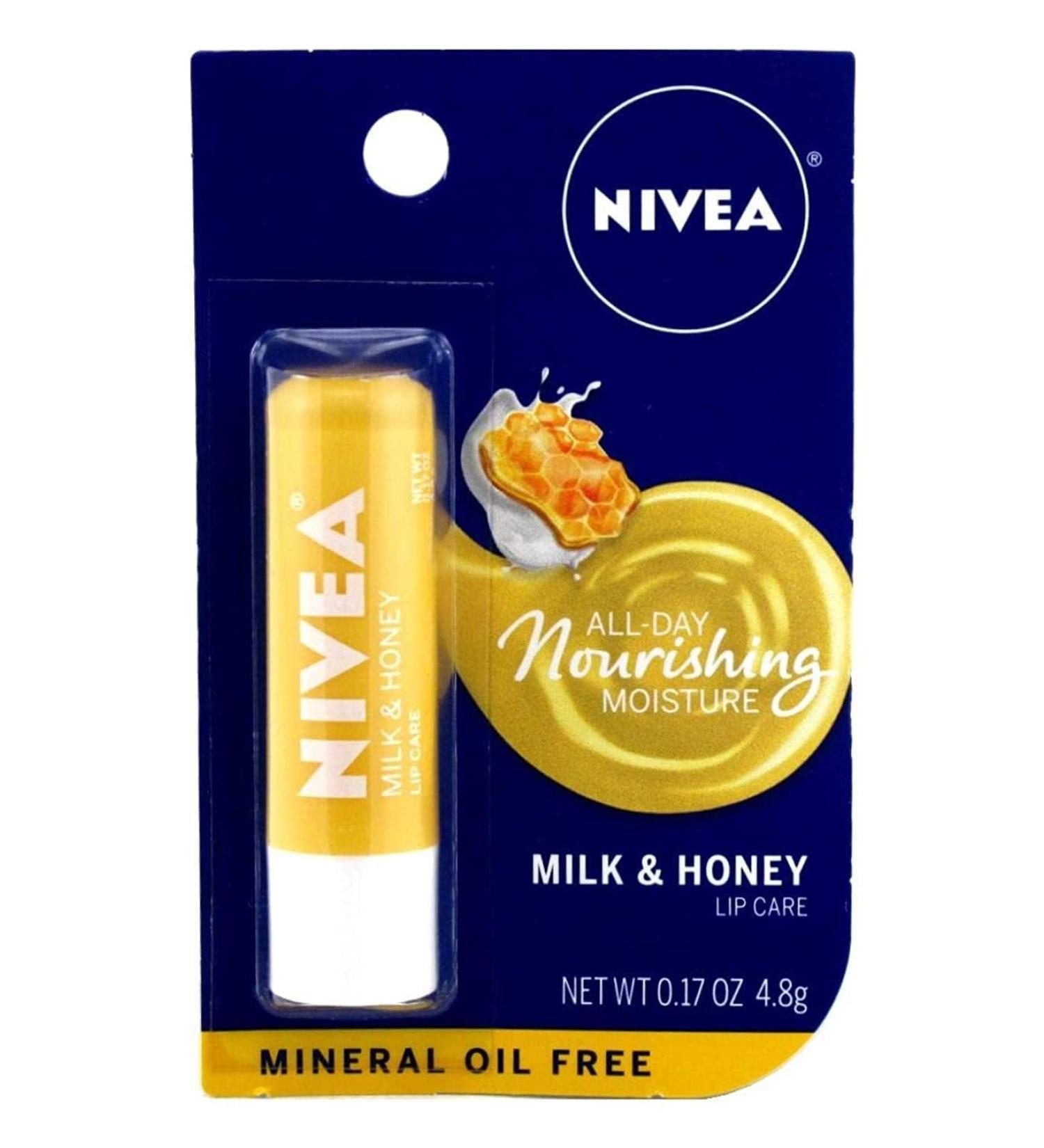 NIVEA A Kiss of Milk & Honey Lip Care 0.17 oz - Pack of 10 | Natural Defense & Soothing Formula for Soft Lips - Buy Online on GoSupps.com