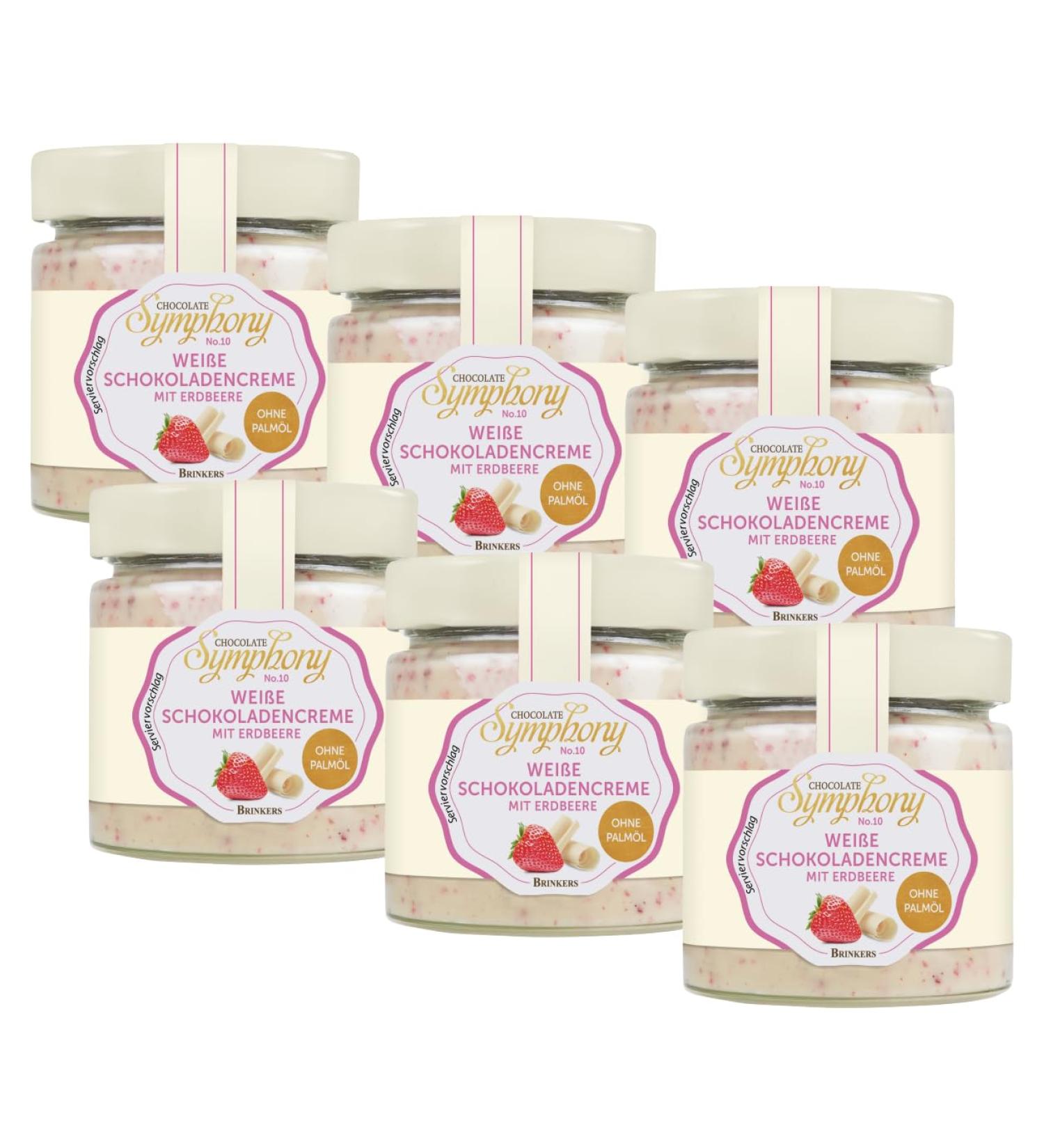 Brinkers Cream White & Strawberry 6x200g | Gluten-Free Creamy White Chocolate with Strawberry Pieces | Fruity Treats - Buy Online on GoSupps.com