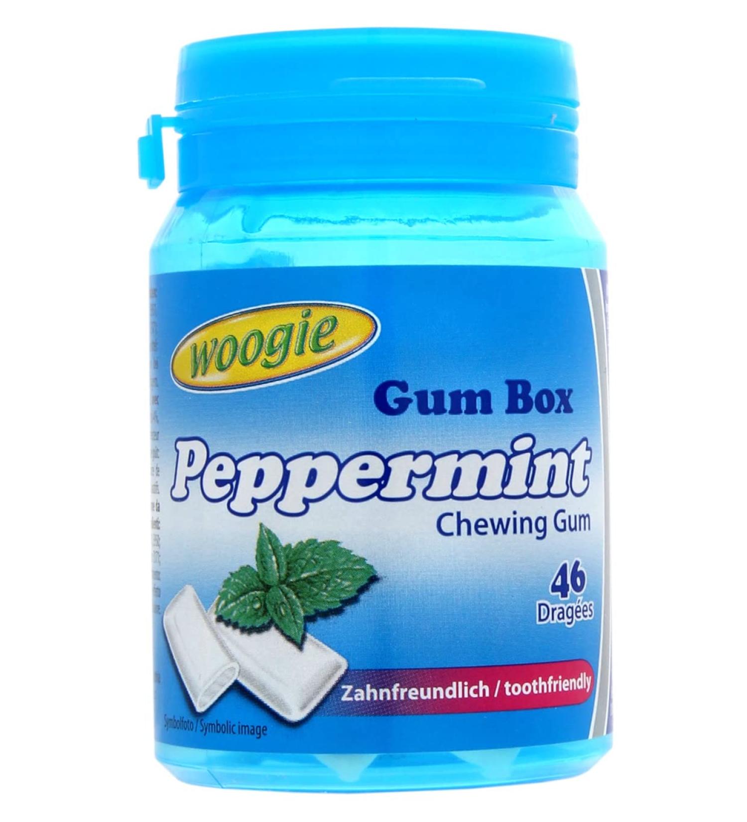 Woogie Sugar-free peppermint chewing gum 64.4g