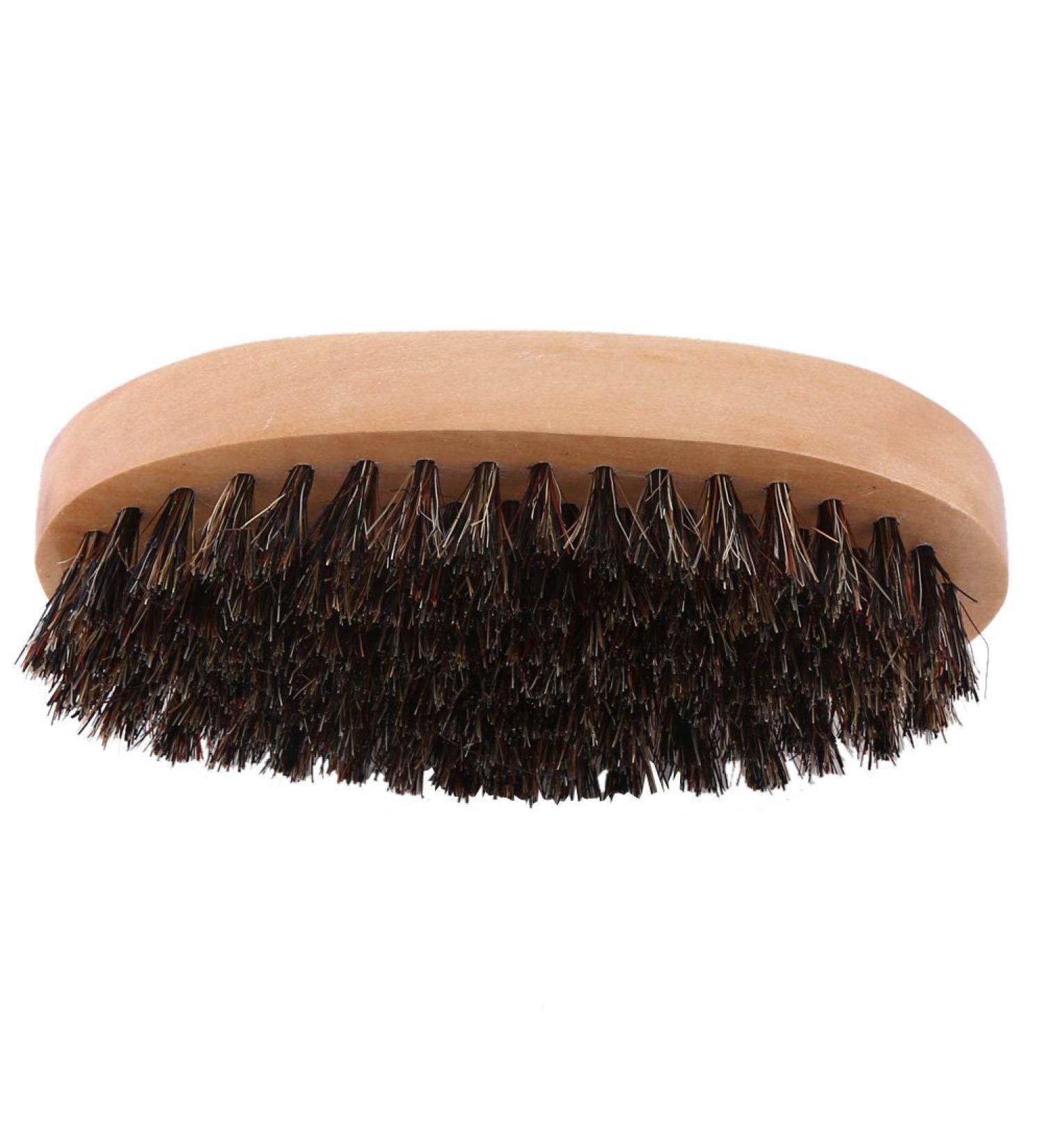 Men's Faux Boar Bristle Wooden Handle Military Bag Mustache & Beard Grooming Comb Brush - International Shipping Available - Buy Online on GoSupps.com