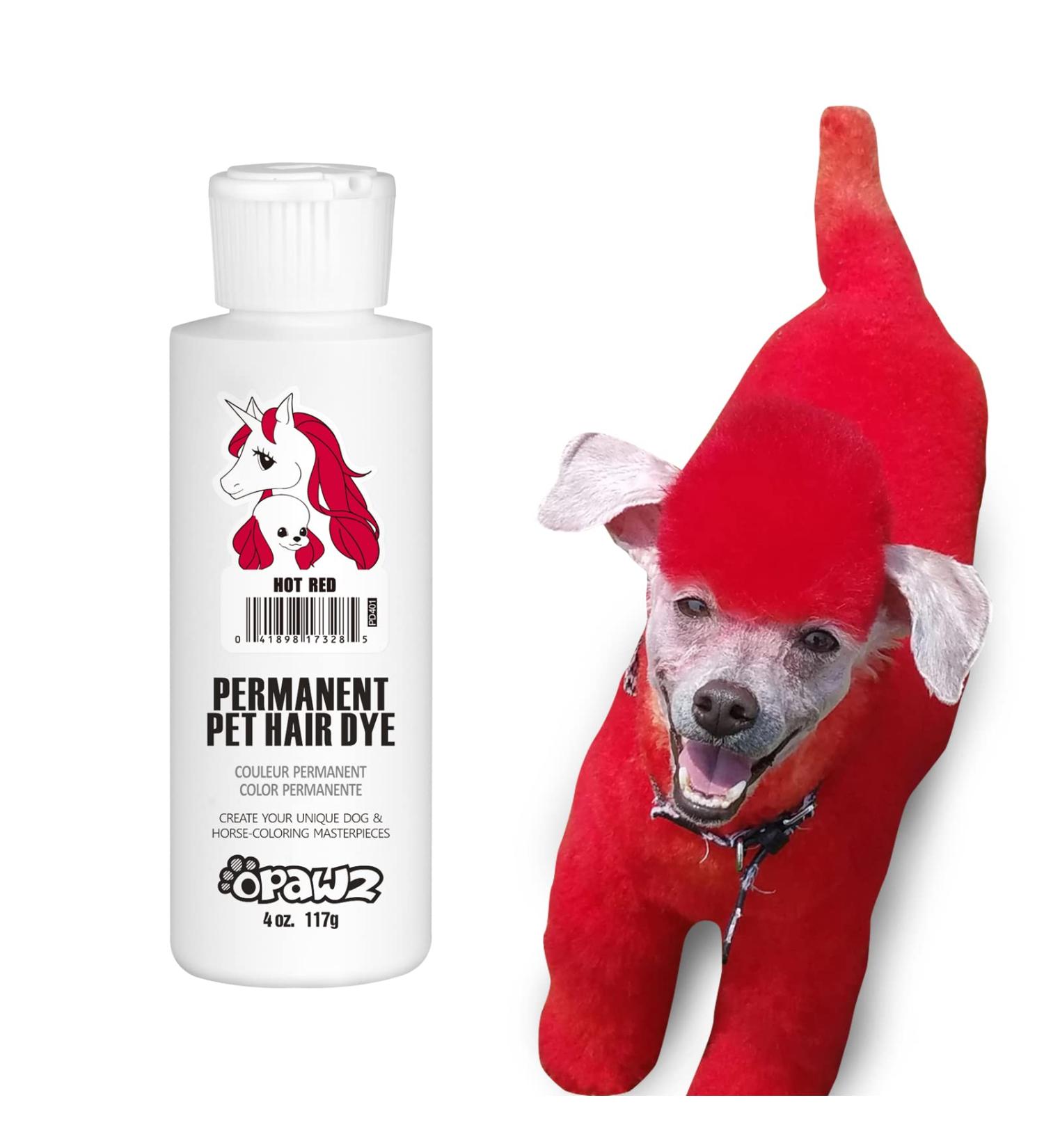 Opawz Permanent Pet Hair Dye - Grooming Salon Safe, Lasts 20+ Washes, Bright Hot Red Color for Dogs & Horses - Buy Online on GoSupps.com