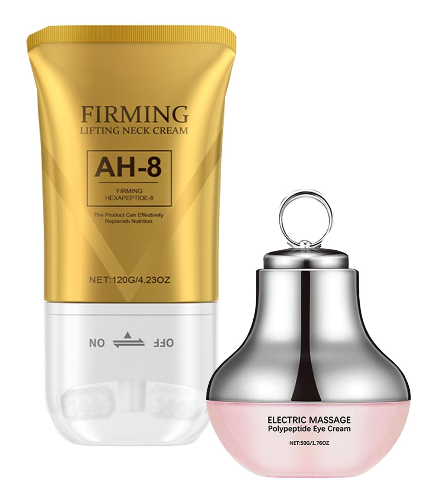 AH-8 Neck and Eye Cream Set with Electric Massage Tightening Anti-Wrinkle Treatment with Red Light Deep Moisturizer Bundle Care Gifts for Birthday Christmas for Mom Sister(Neck and Eye Cream) - Buy Online on GoSupps.com