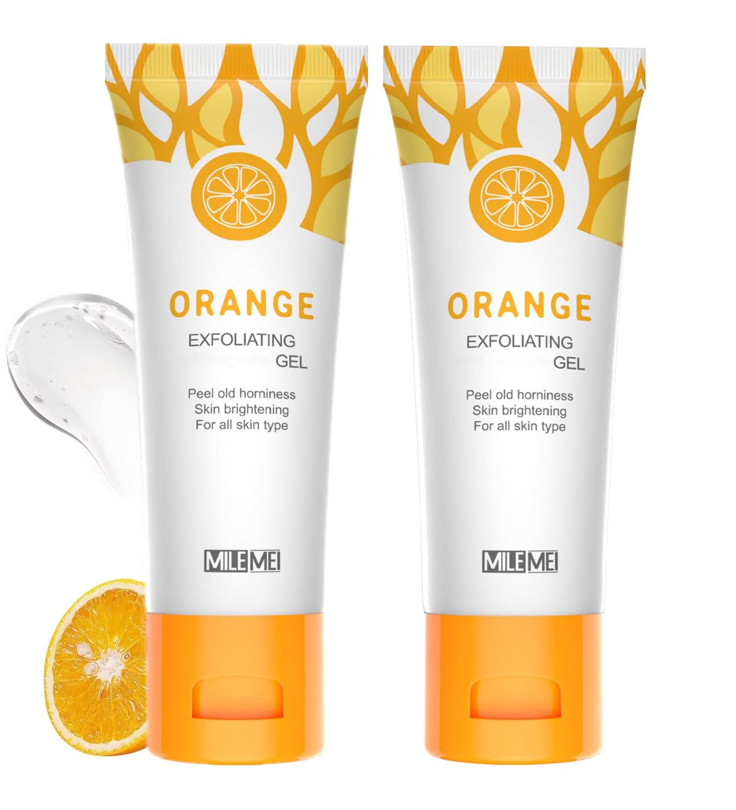 Buy 2PC 100G Orange Exfoliating Whitening Gel Scrub | Natural Facial & Body Peeling Exfoliator | Deep Cleansing Moisturizer - Buy Online on GoSupps.com