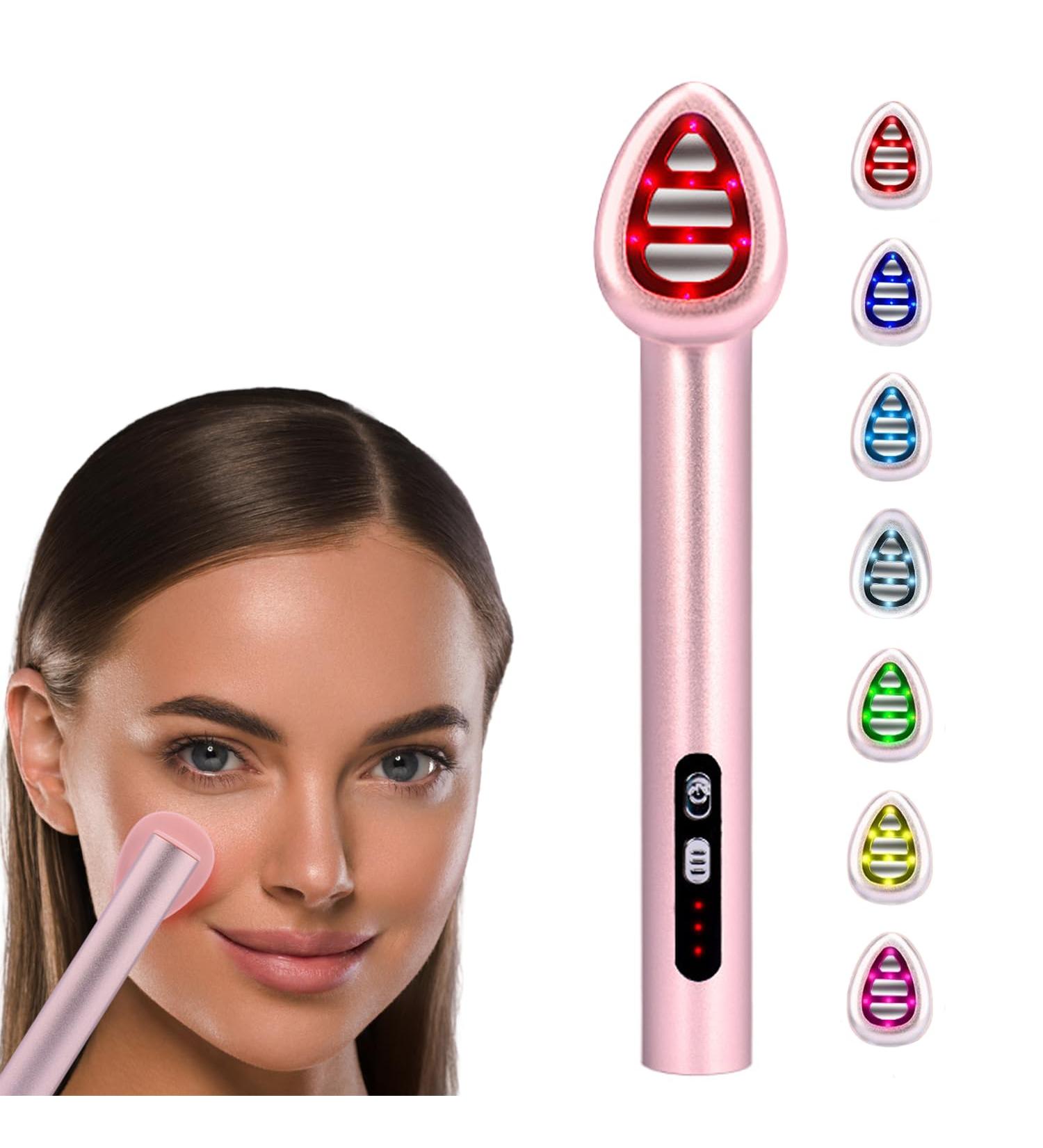 7 Color Red Light Therapy Wand for Face & Neck - LED Light Therapy for Skin Care Anti-Aging & Microcurrent Treatment - Buy Online on GoSupps.com