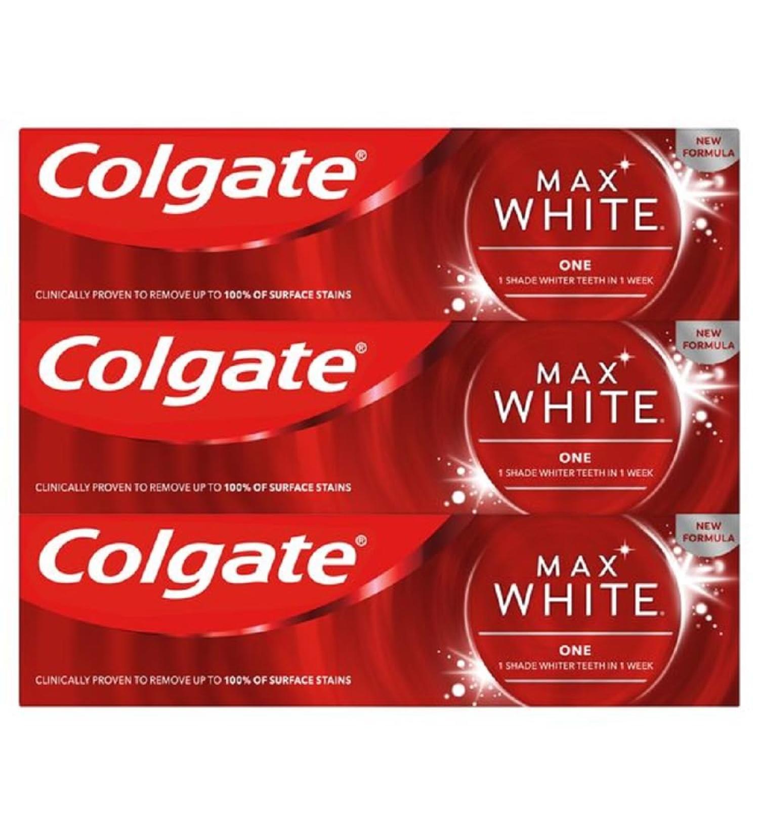 Colgate Max White Bright Toothpaste 6 Pack 100ml with clinically proven formula that removes up to 100% of surface stains