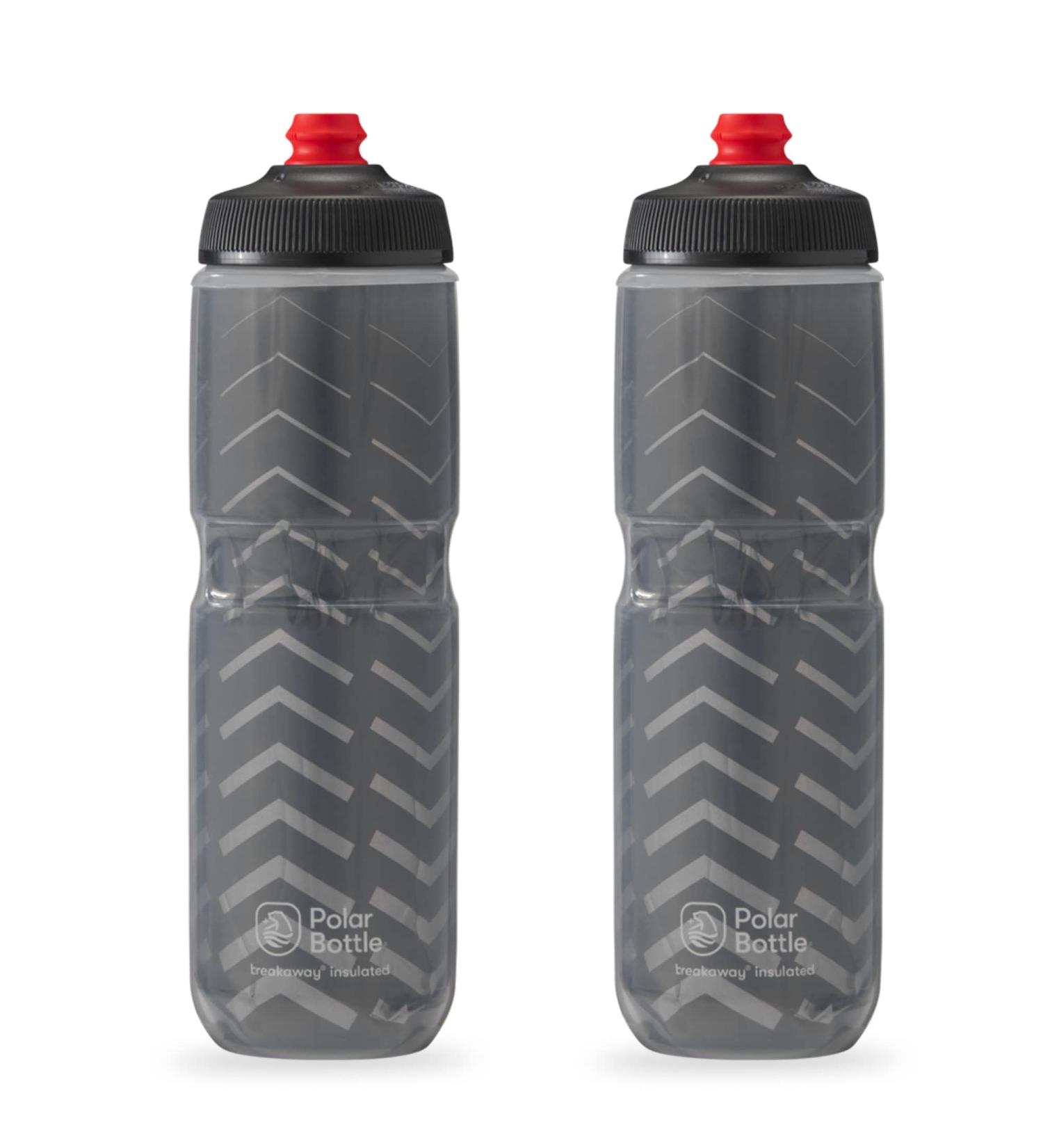 Polar Bottle Breakaway Insulated Bike Water Bottle 2-Pack - BPA Free 24oz - Charcoal Bolt Squeeze Bottles for Cycling & Sports - Buy Online on GoSupps.com