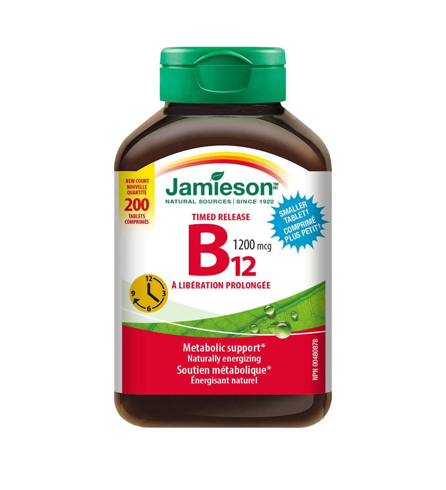 Jamieson Timed Release Vitamin B12 1200 mcg 200 Tablets