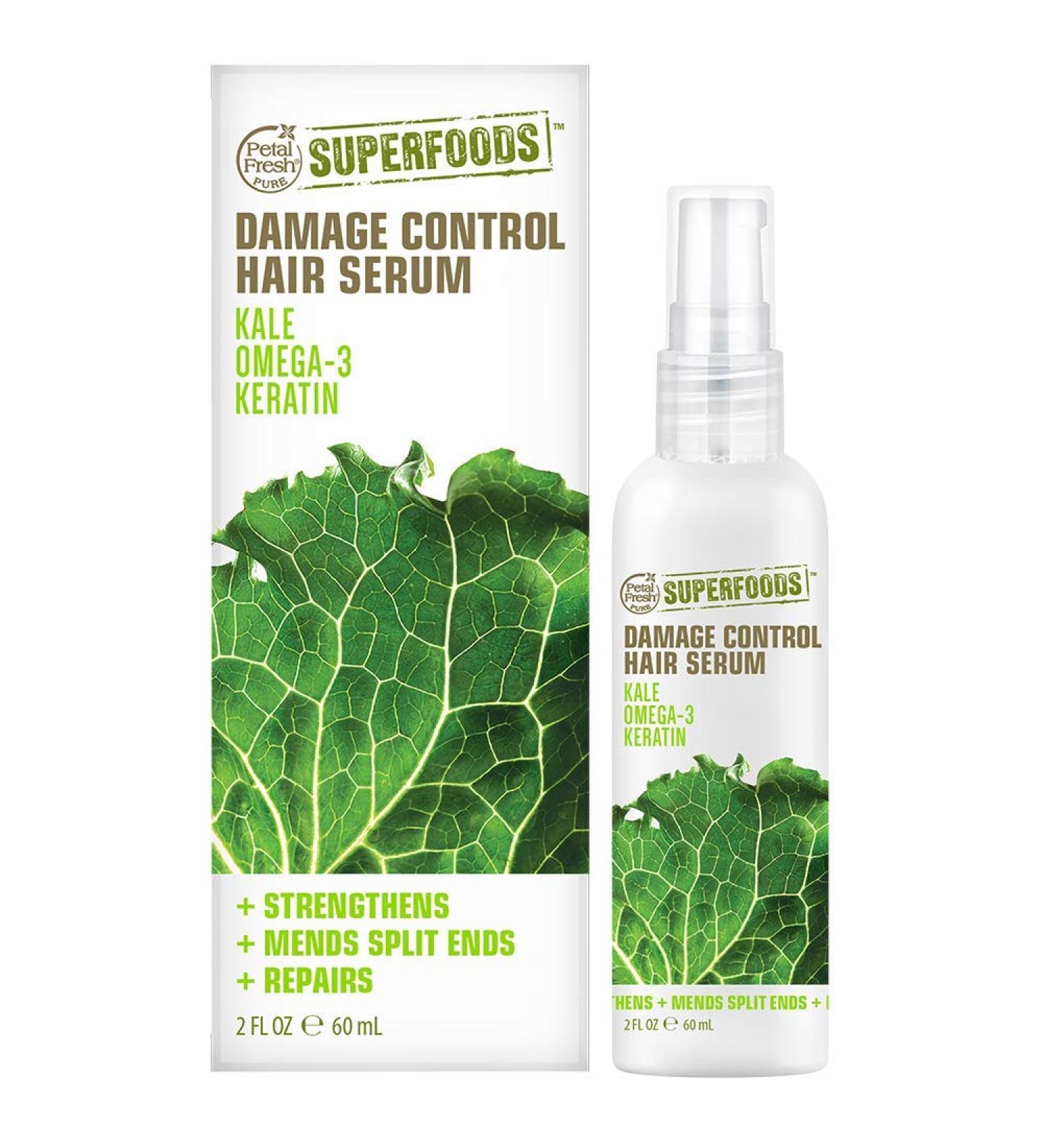 Petal Fresh SuperFoods Damage Control Hair Serum Kale Omega 3 & Keratin 2 fl oz (60 ml)