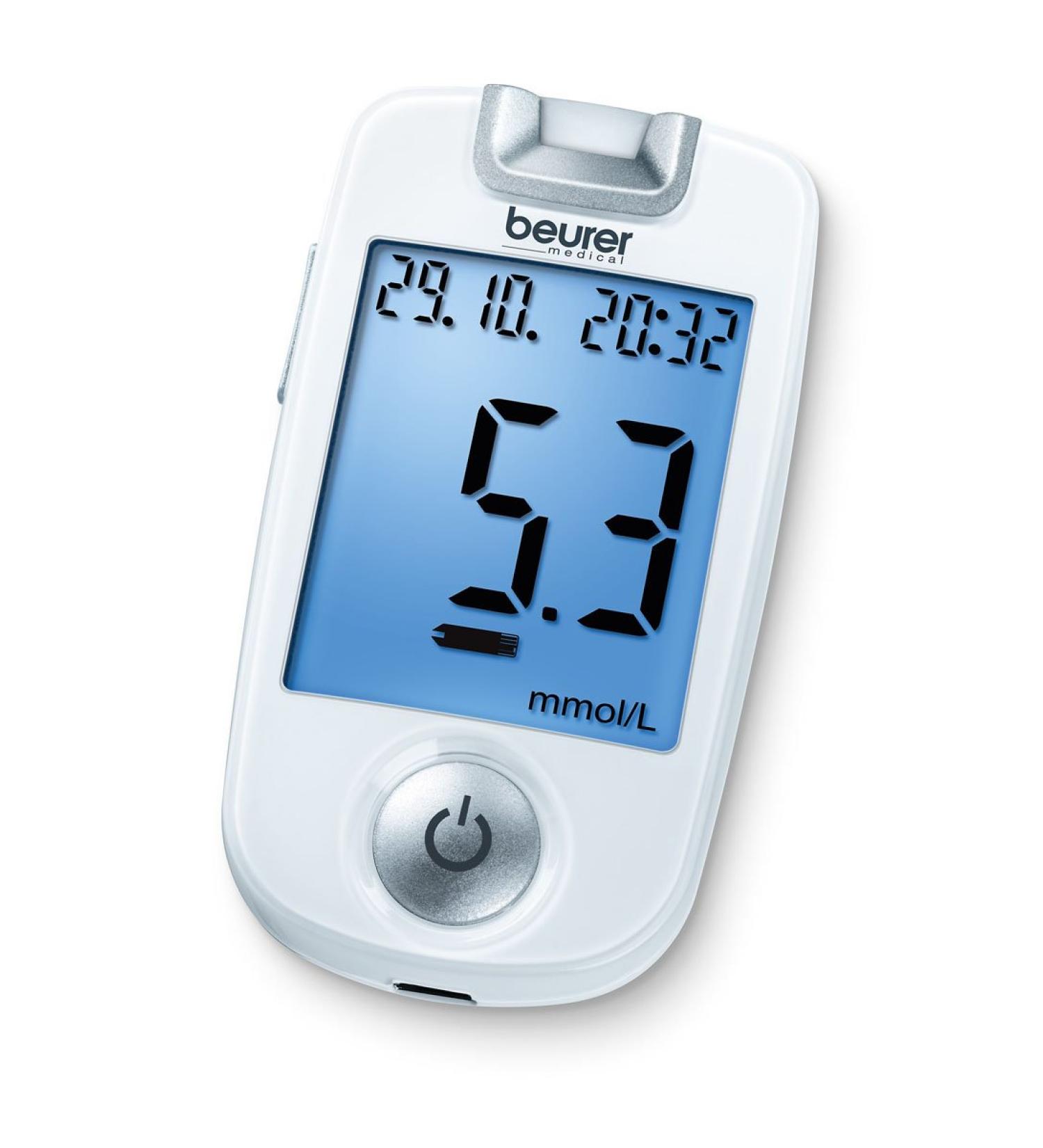 Beurer GL 40 Blood Sugar Measuring Device - Accurate MMOL/L Testing Illuminated Test Strips Starter Set - Buy Internationally - Buy Online on GoSupps.com