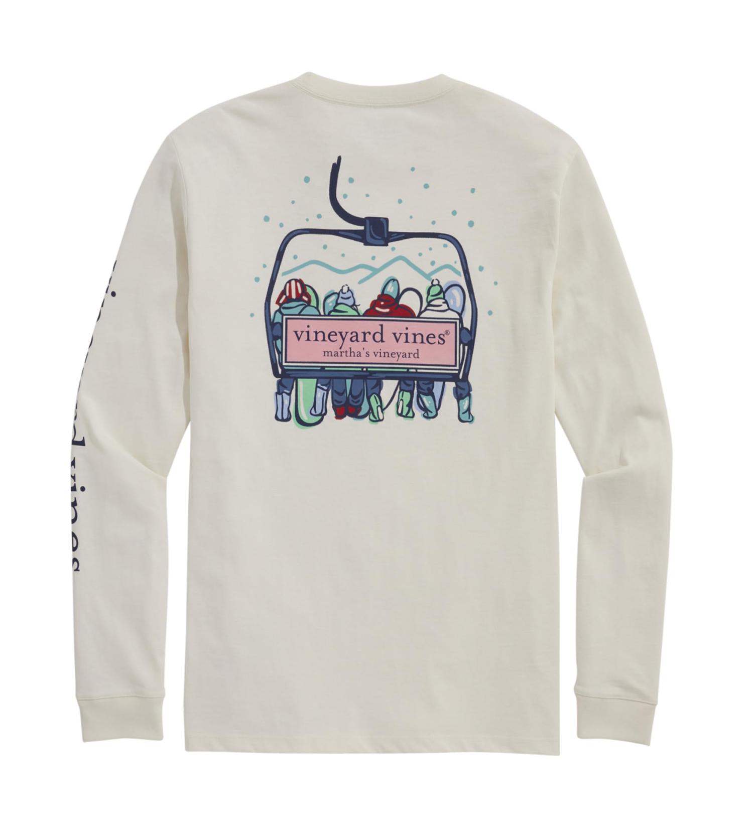 Vineyard Vines Men's Ski Lift Logo Box Long-Sleeve Tee Casual XL Marshmallow - Buy Online on GoSupps.com