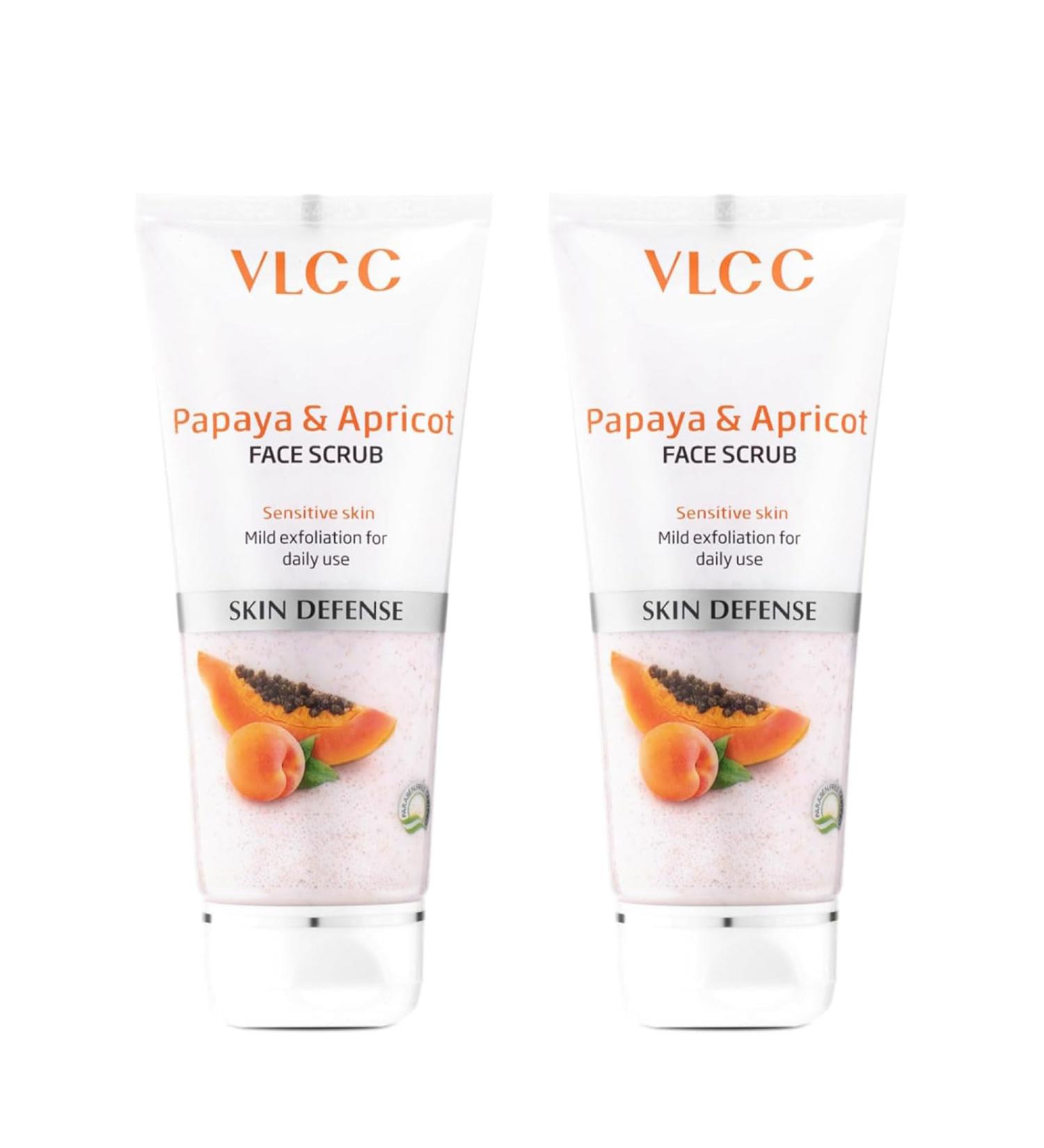 Buy VLCC Papaya & Apricot Face Scrub - 80gm (Pack of 2) | International Shipping Available - Buy Online on GoSupps.com