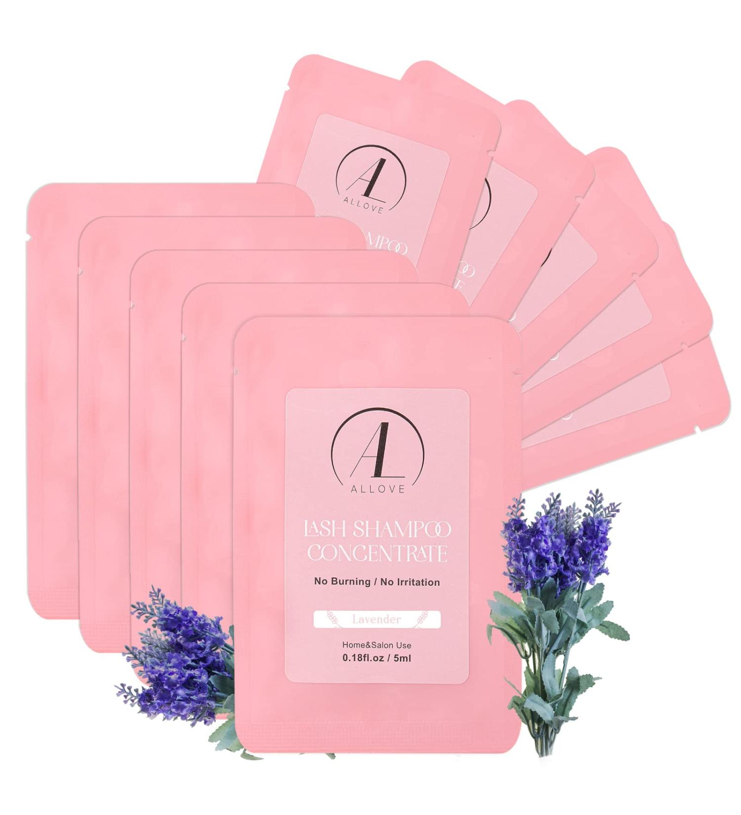 Allove Eyelash Shampoo Concentrate - 5ml x 10 for Eyelash Extensions | Sensitive Formula & Lavender Scent - Buy Online on GoSupps.com