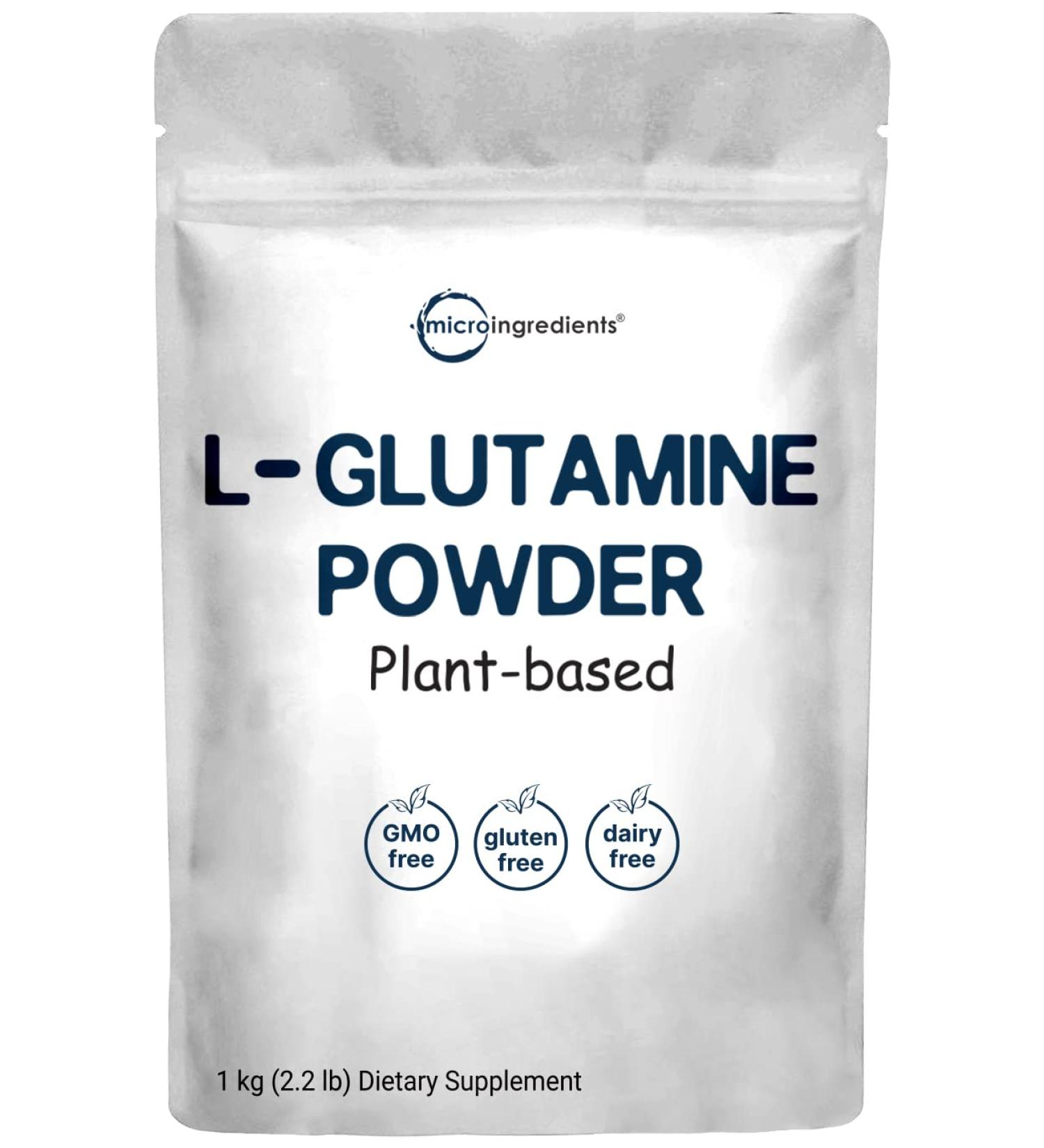 1KG L-Glutamine Powder for Gut Health - 100% Pure, Vegan-Friendly, Non-GMO, Gluten-Free - Supports Muscle Recovery Post Workout - Unflavored, No Fillers or Additives - 2.2lb Pack - Buy Online on GoSupps.com