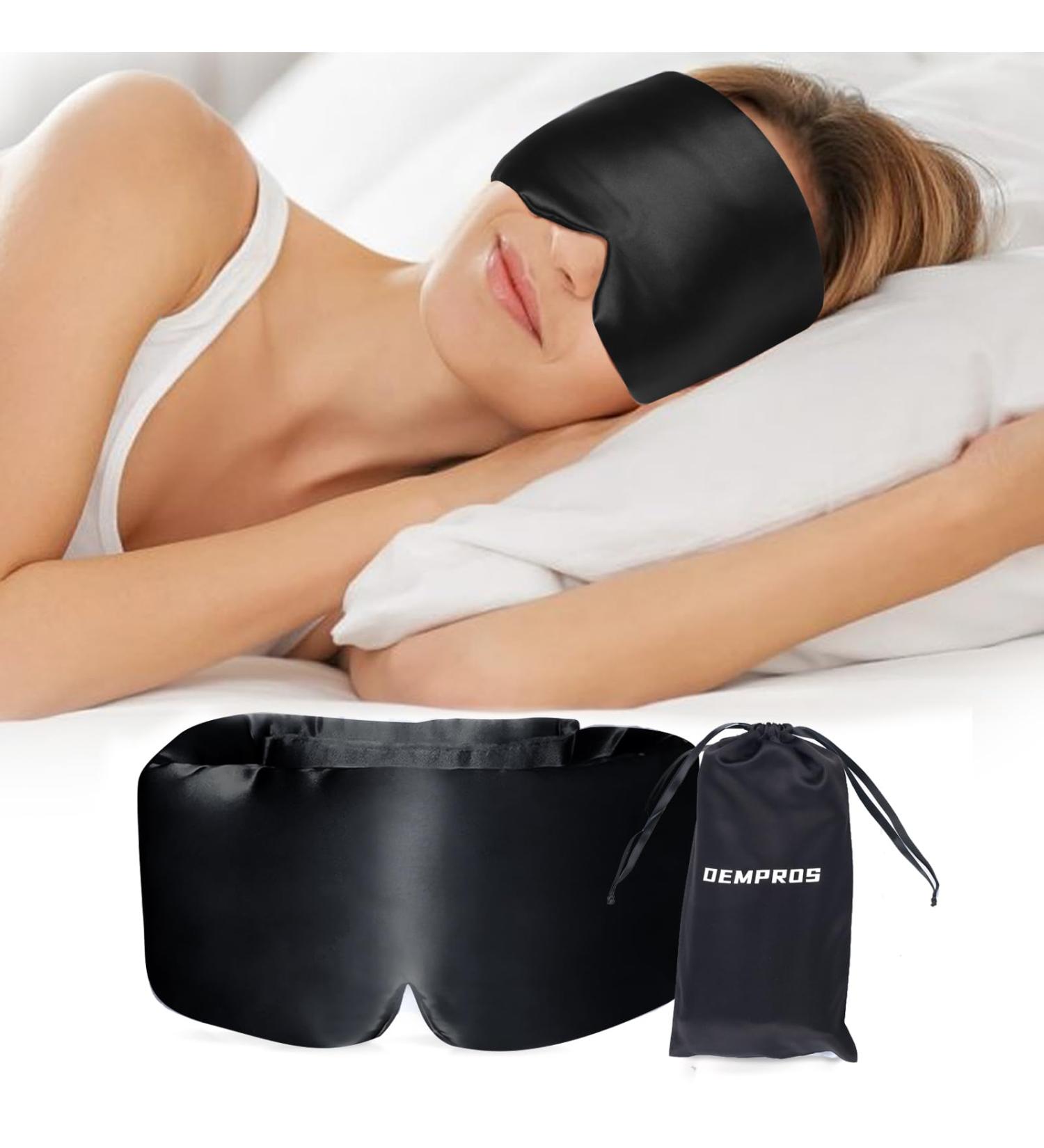 Luxury Mulberry Silk Sleep Mask - Comfortable Eye Mask for Men & Women | Adjustable Band & Pressureless Blackout Design - Perfect for Side & Back Sleepers | Midnight Black - Buy Online on GoSupps.com