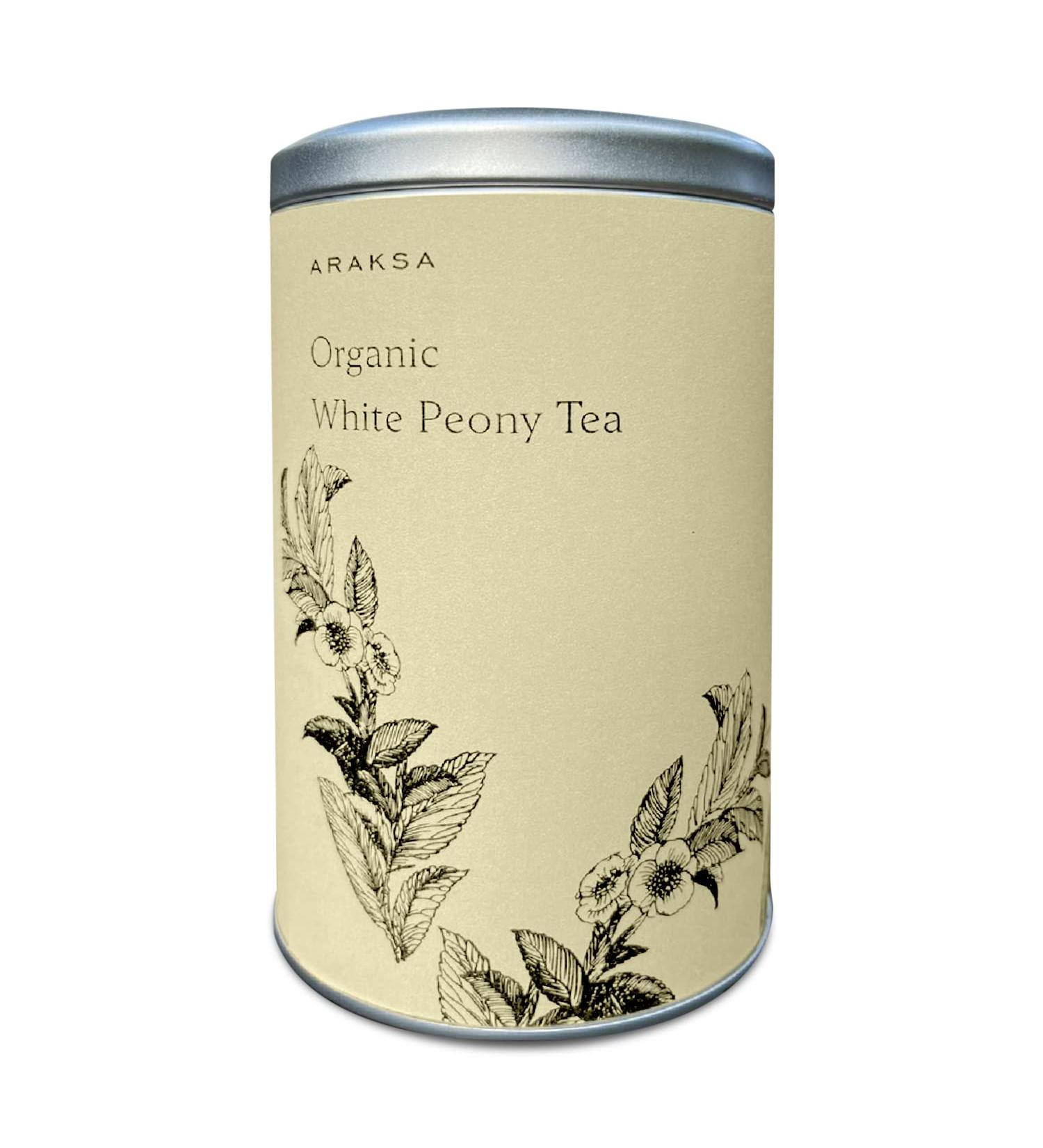 Araksa Organic White Peony Tea - Handcrafted Premium Thai White Tea | 1oz Tin Pack - Buy Online on GoSupps.com