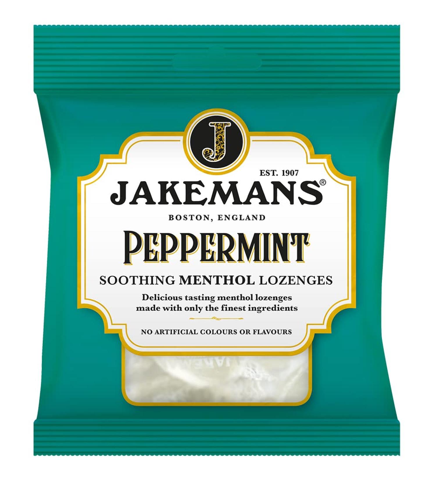 Jakemans Peppermint 73g - Pack of 12 - Soothing Menthol Sweets - Suitable For Vegetarians - Buy Online on GoSupps.com