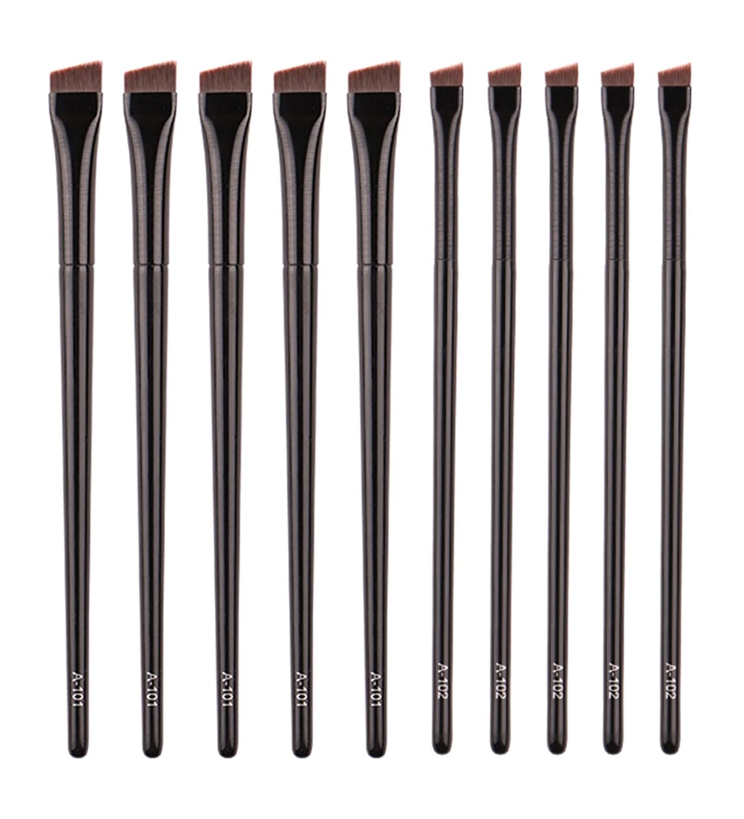 RMISODO 10 Pcs Angled Eyebrow and Eyeliner Brush Set - Professional Eye Makeup Applicators for Precision Lash Liner and Blending Eyeshadow - Buy Online on GoSupps.com
