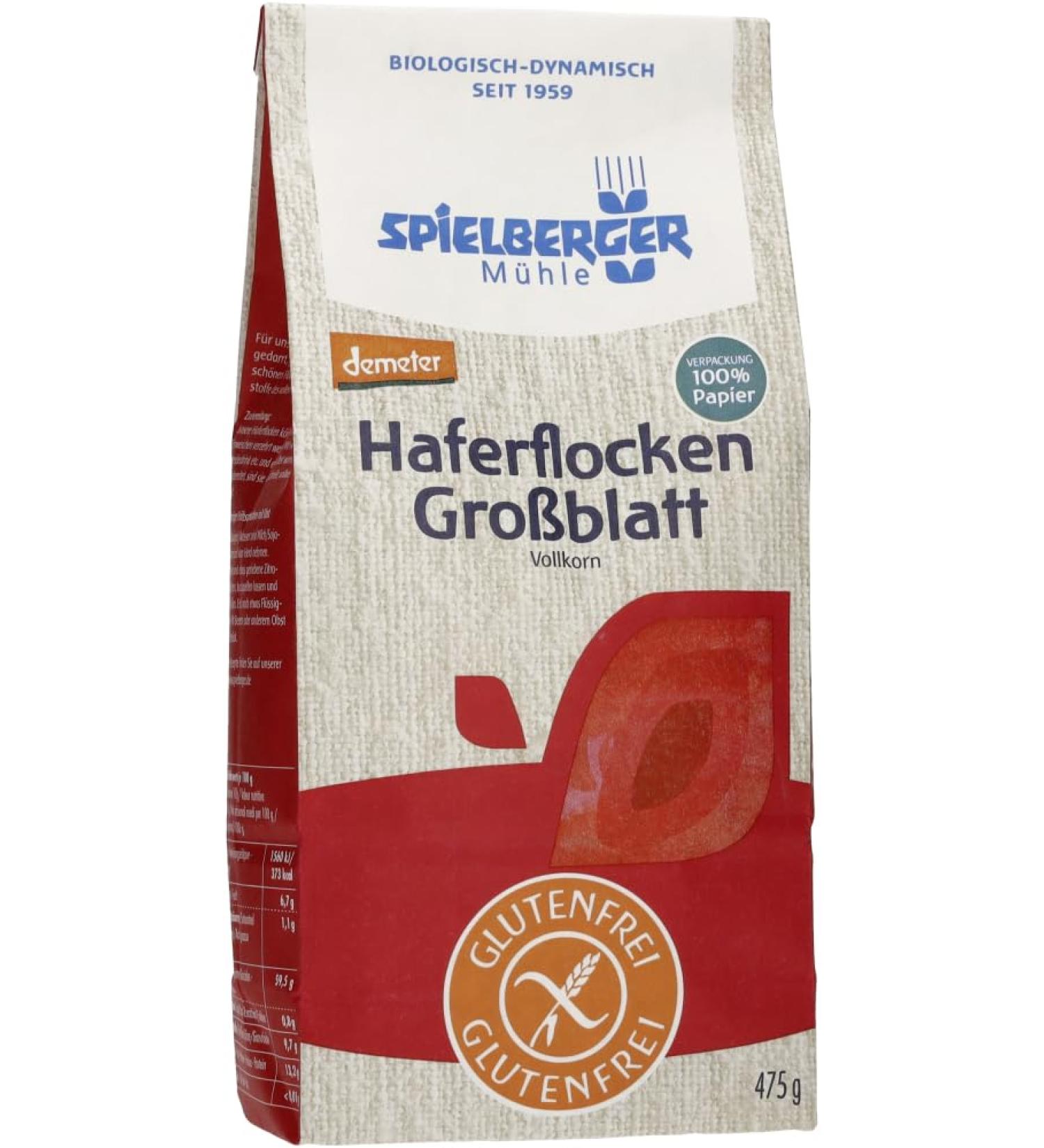 Spielberger AG Spielberger Organic glutenfree oatmeal large leaf demeter 6 x 475 gr 475 g 6er Pack