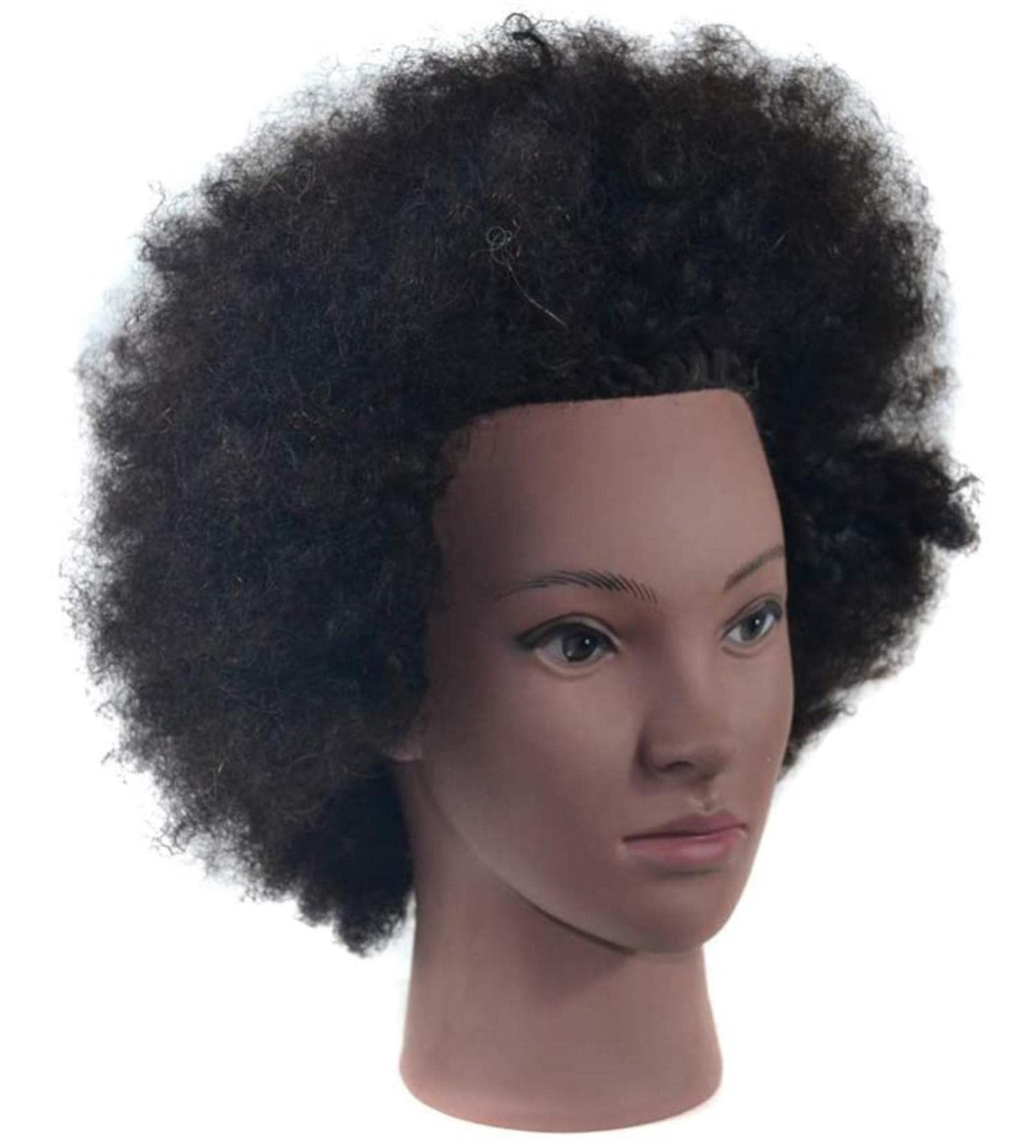 Adjustable Female Tailor Puppet Hairdresser Training Head - Black Mannequin for Cosmetics & Salon Displays - Buy Online on GoSupps.com