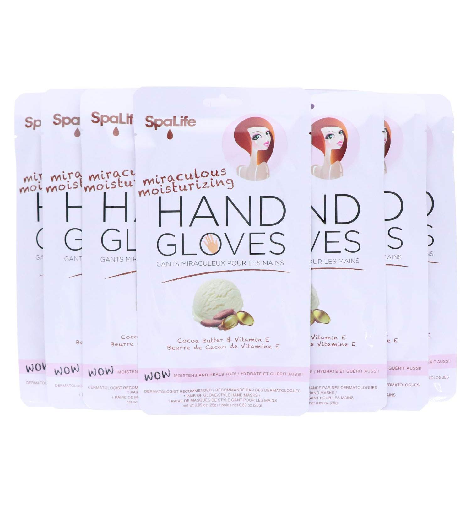 Spa Life Moisturizing Hand Gloves - Cocoa Butter + Vitamin E 8 Pack - Buy Online on GoSupps.com