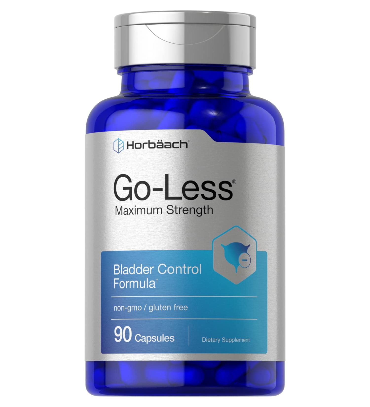 Go Less Bladder Control Pills | 90 Capsules | Maximum Strength for Women and Men | Non-GMO & Gluten Free - Buy Online on GoSupps.com