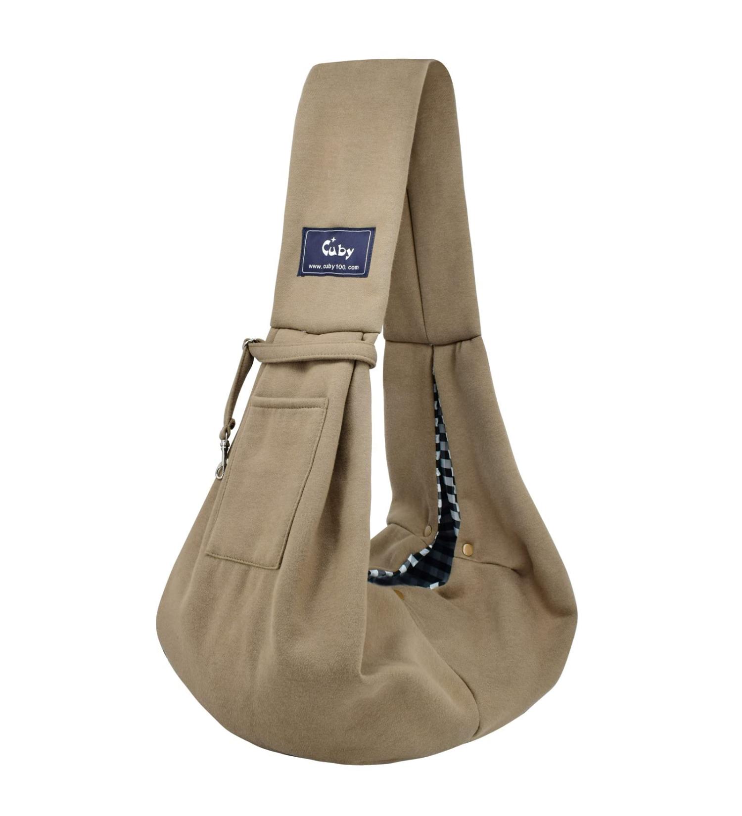 Buy Hand-Free Khaki Pet Carrier Bag - Breathable Cotton Travel Bag for Dogs & Cats - Buy Online on GoSupps.com