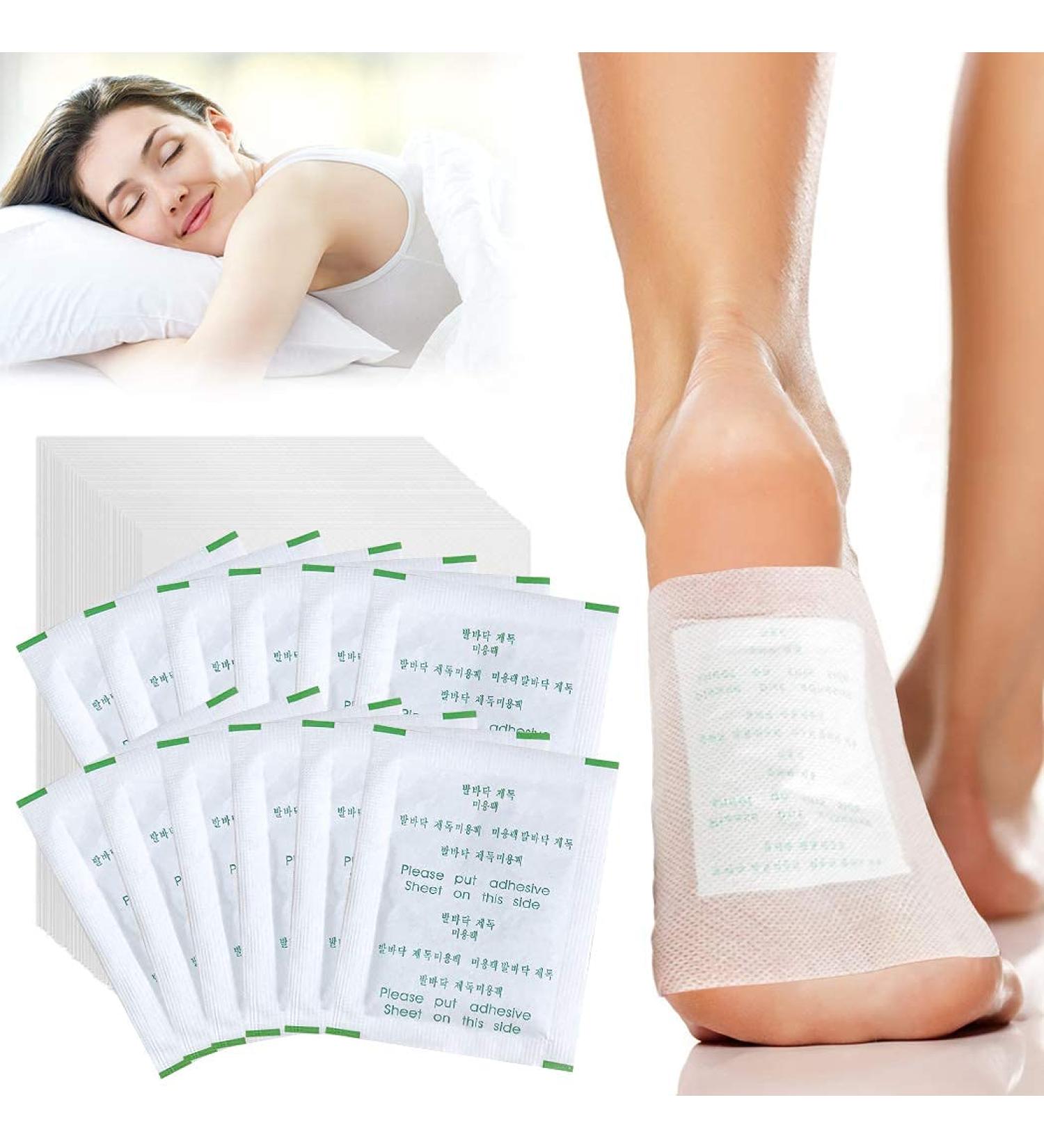 100pcs Bamboo Vine Detox Foot Patches - Natural Organic Foot Pads for Clean Body, Pain Relief, Stress Relief & Improve Sleep Quality - Buy Online on GoSupps.com