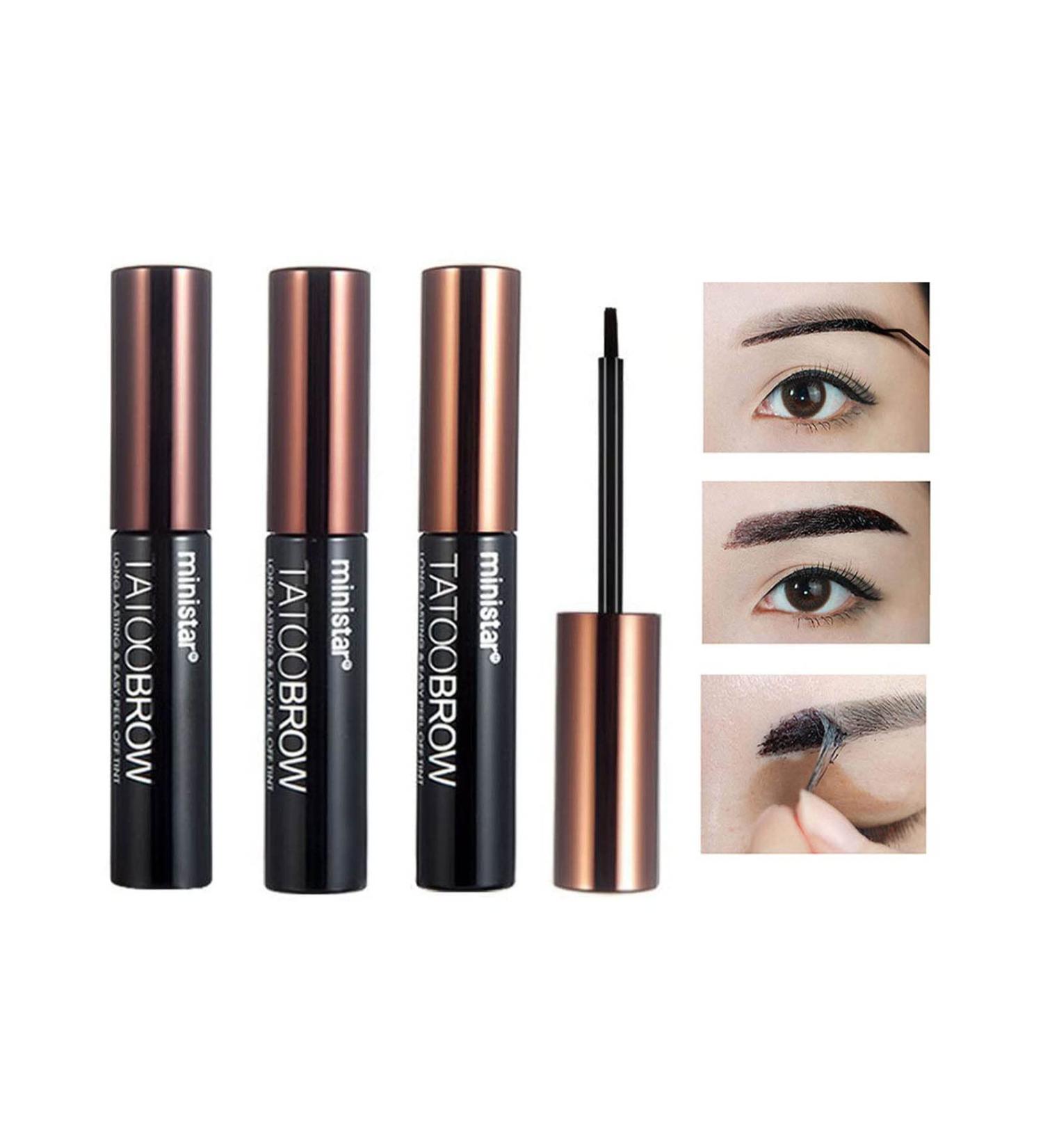 Peel Off Tattoo Eyebrow Gel 3 Colors makeup eyebrow gel waterproof tint 3D Brows Eyebrow Styling Gel Sweat-Proof Liquid Brows Styling Long Lasting Quick Dry No Smudge Suitable for all brow shapes - Buy Online on GoSupps.com