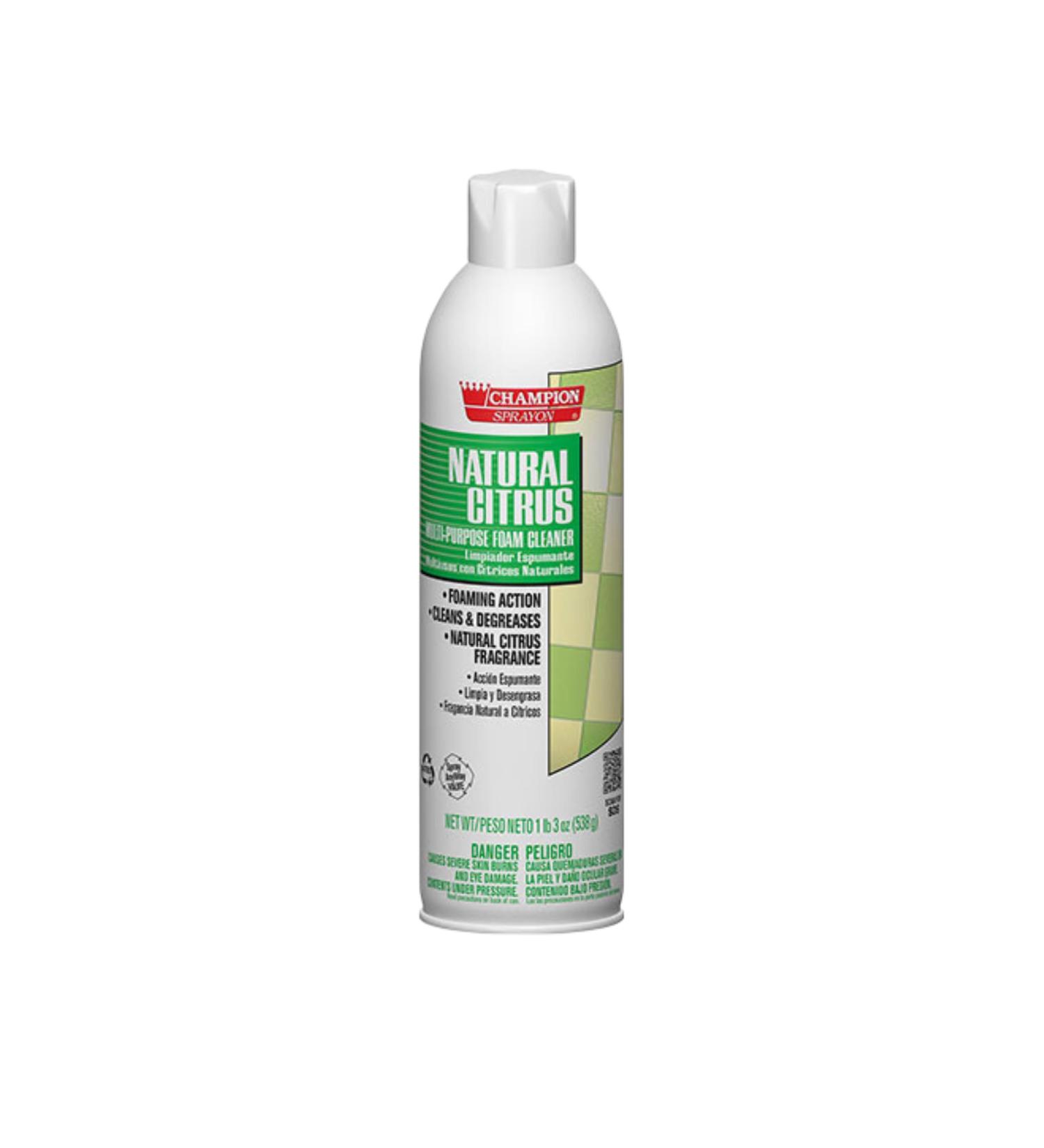 Champion Sprayon Natural Citrus Foam Cleaner. 1-19 oz. Net can.