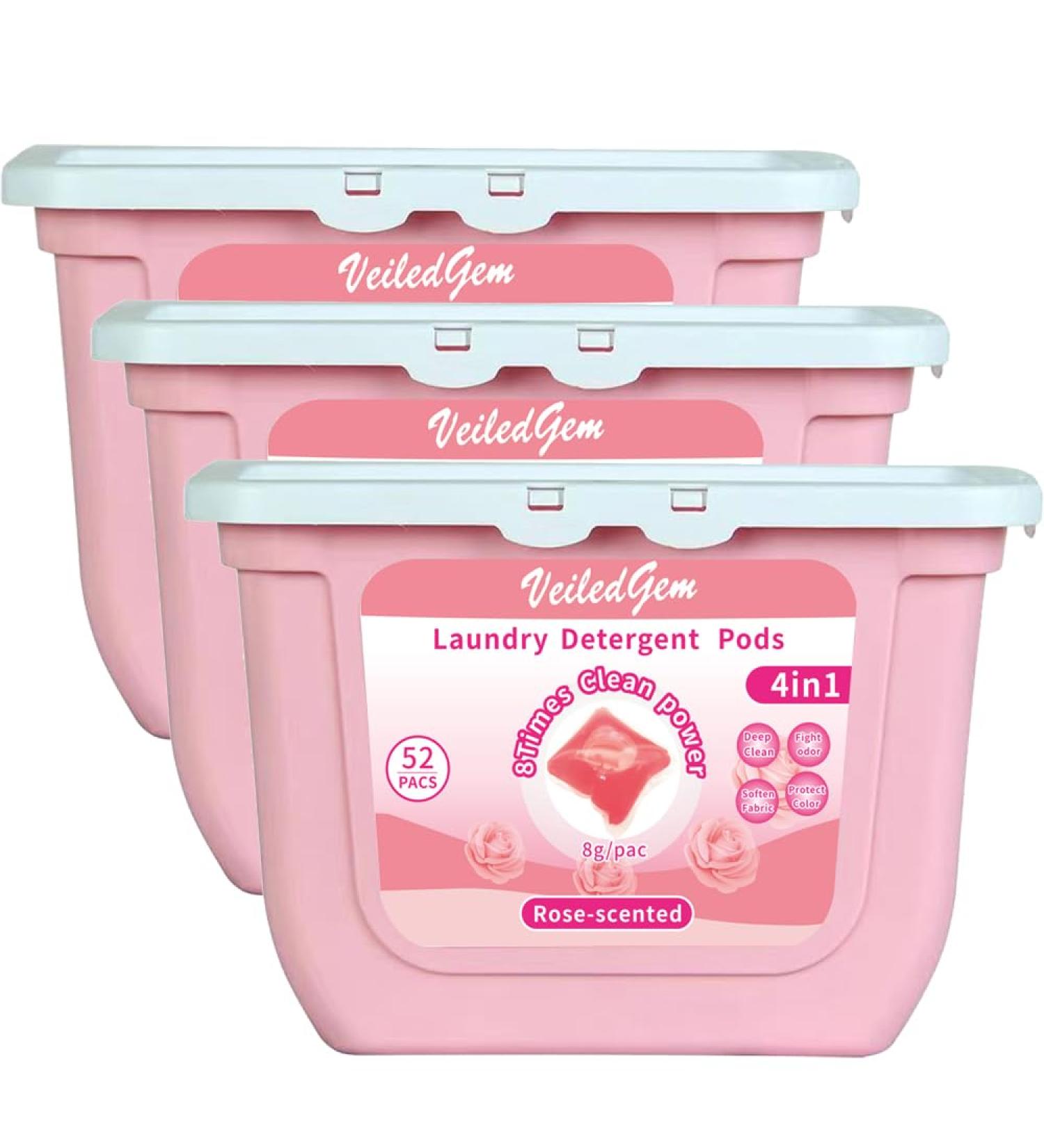 Buy Laundry Detergent Pods - Concentrated 4 in 1 Liquid Pacs High Efficiency Rose Scent (156 Pacs) - International Shipping Available - Buy Online on GoSupps.com