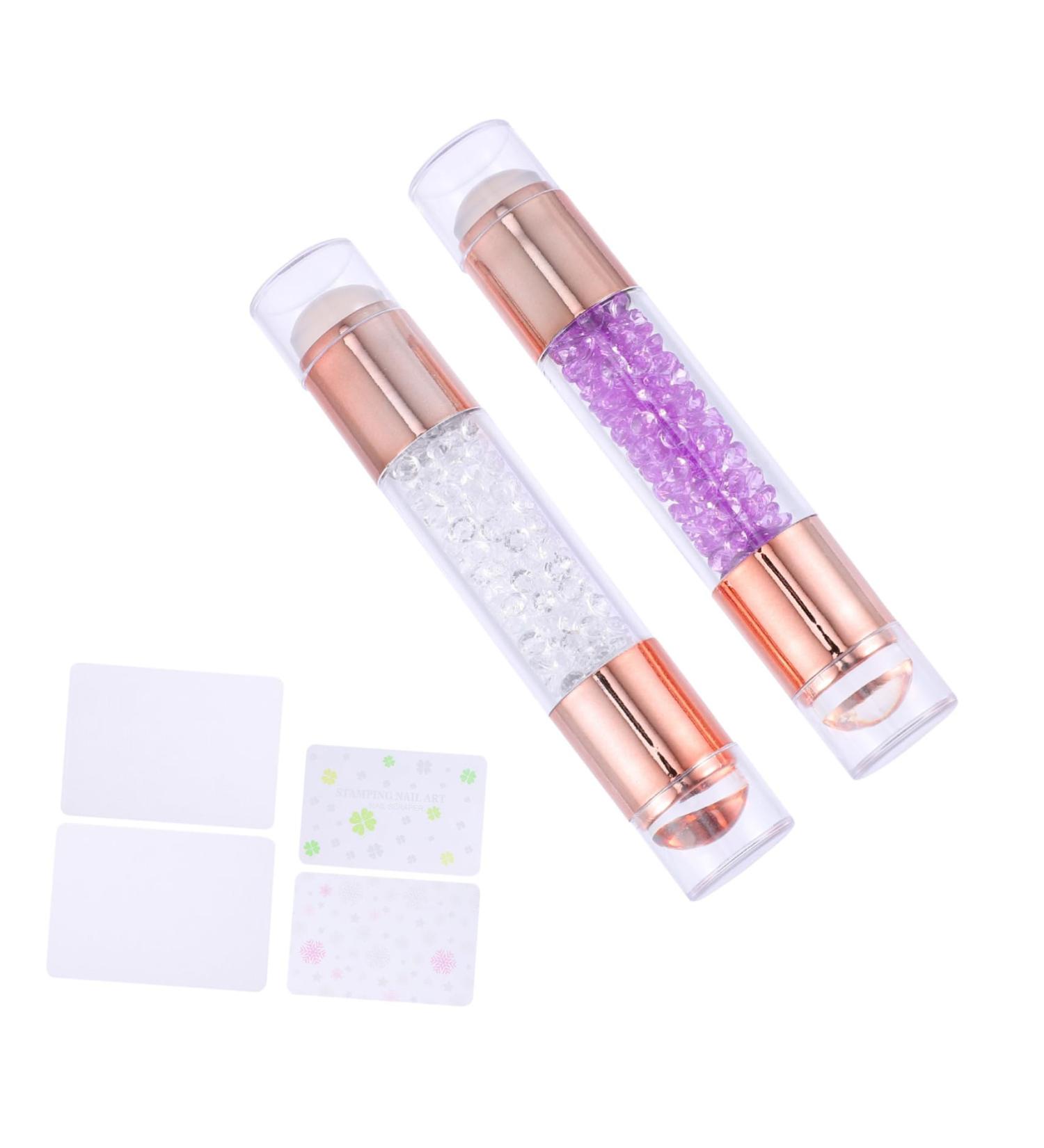 minkissy 4 Pcs Nail Stamp Silicone Nail Art Printer Silicone Nail Pen Nail Art Stamper Kit Silicone Nail Tools French Manicure Stamp Diy Manicure Tool Double Head Purple Silica Gel Die 11.5X2X2CMx2pcs Purple Transparent Colorx2pcs - Buy Online on GoSupps.com