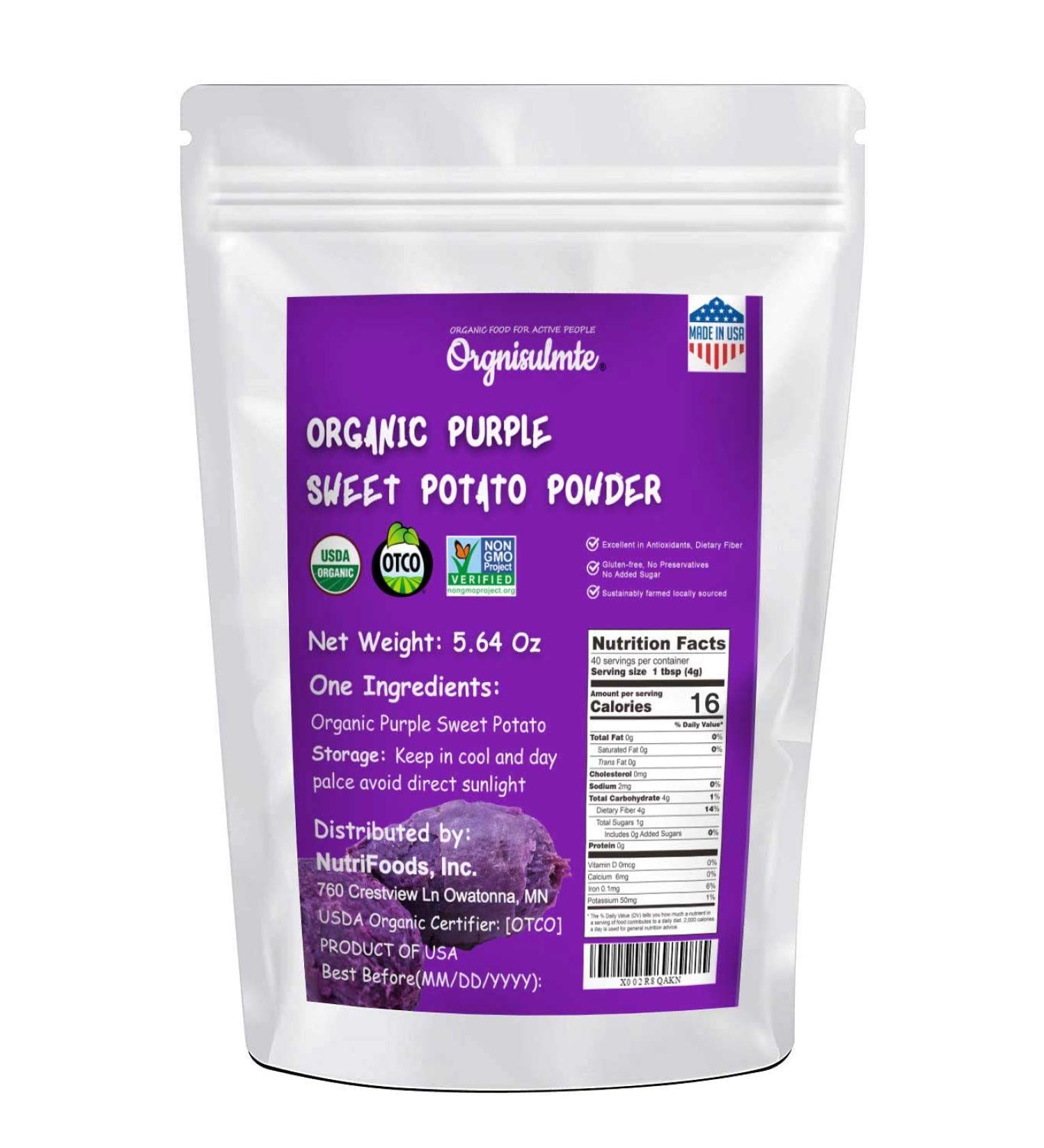 Organic Purple Sweet Potato Powder 5.64oz - Pure Natural Premium Yam Powder for Food Coloring - Vegan Friendly & GMO-Free - Buy Online on GoSupps.com