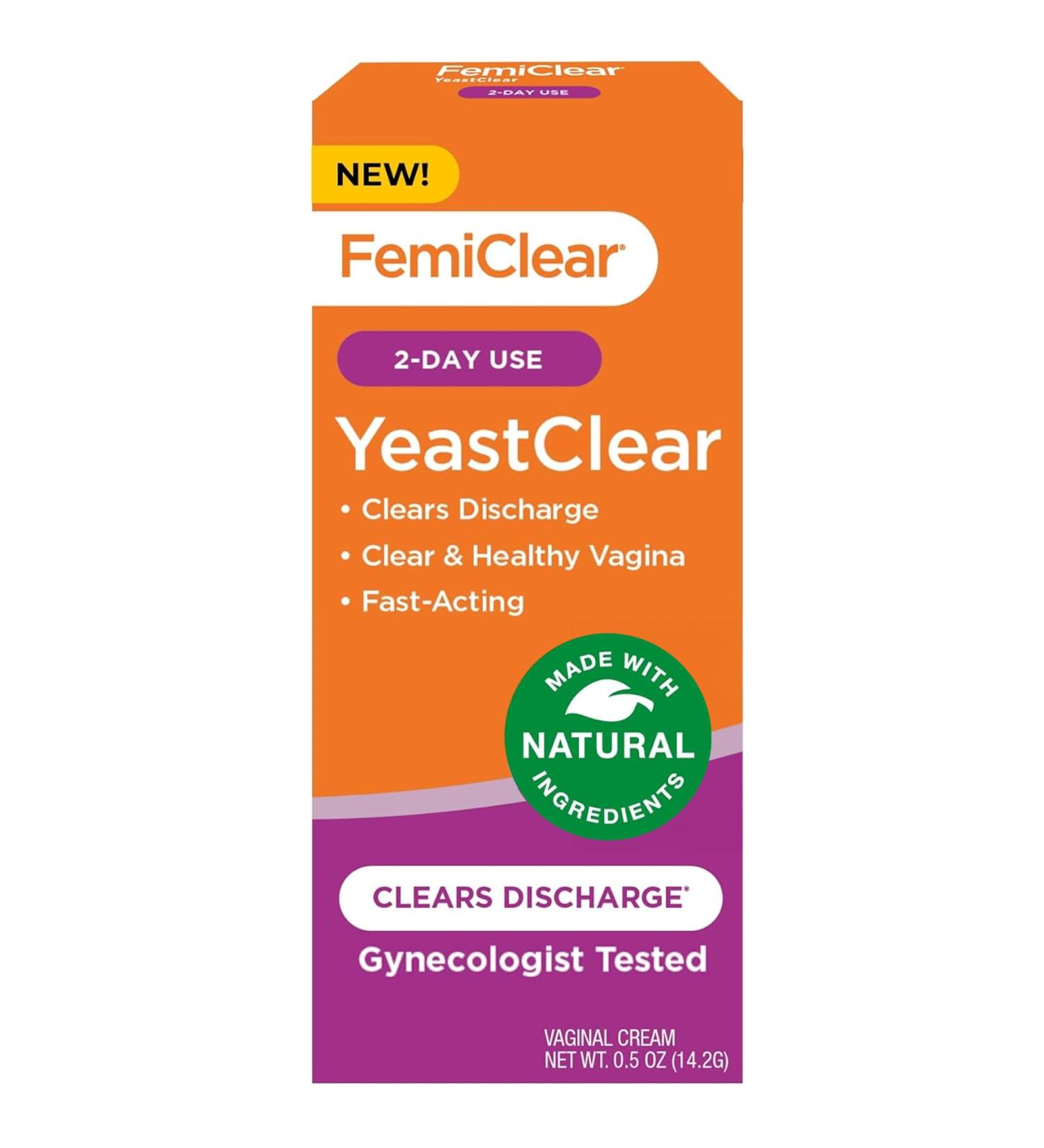 FemiClear YeastClear Cream - Fast-Acting Natural Relief for Discharge | Gynecologist Tested 0.5oz - Buy Online on GoSupps.com