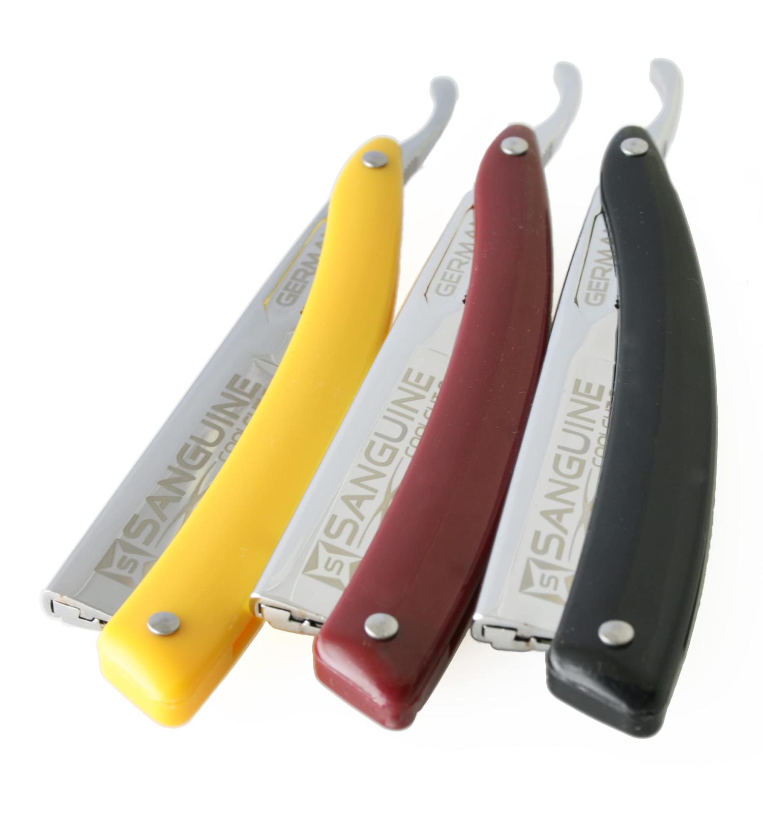 Solid Shaving Razor - Foldable Straight Razor for Men Made in USA | Professional Barber & Personal Use - Barn Red - Buy Online on GoSupps.com