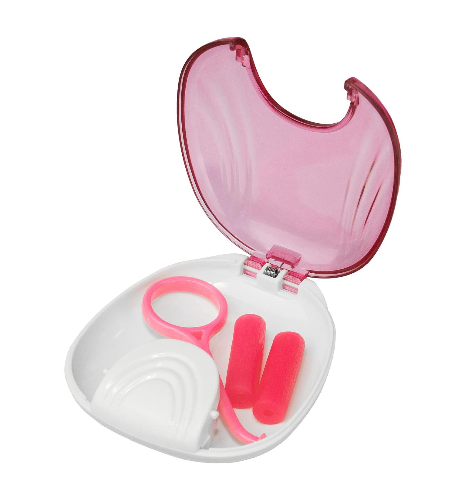 AliensRus Pink Retainer Case with Tools - Orthodontic Aligner Box with Removal Tool and Chewies for Oral Care - Buy Online on GoSupps.com