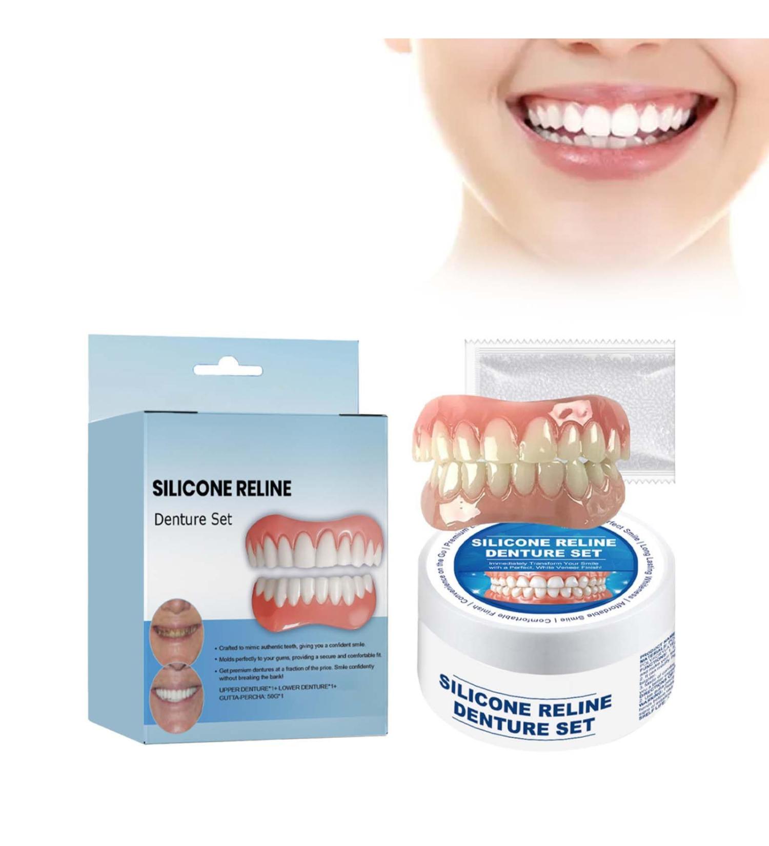 Denture Silicone Reline Kit Upper and Lower Veneers Teeth for Men and Women Denture Grooming Kit(1pcs) - Buy Online on GoSupps.com