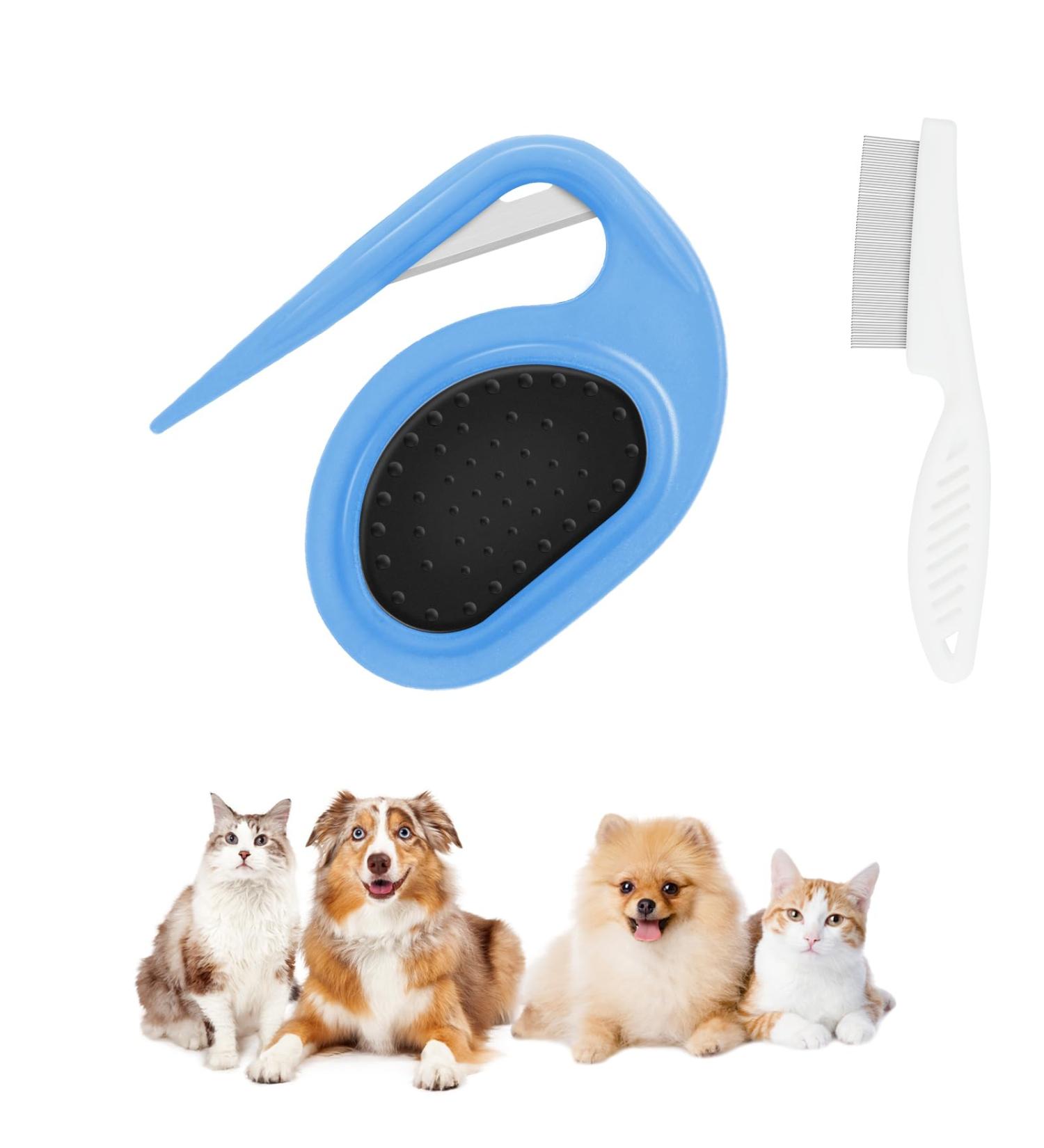 Adiwo Pet Knotting Comb - Steel Blade Knot Removal Tool for Cats | De-Filtered Hair Detangler & Undercoat Brush | 1 Piece - Buy Online on GoSupps.com