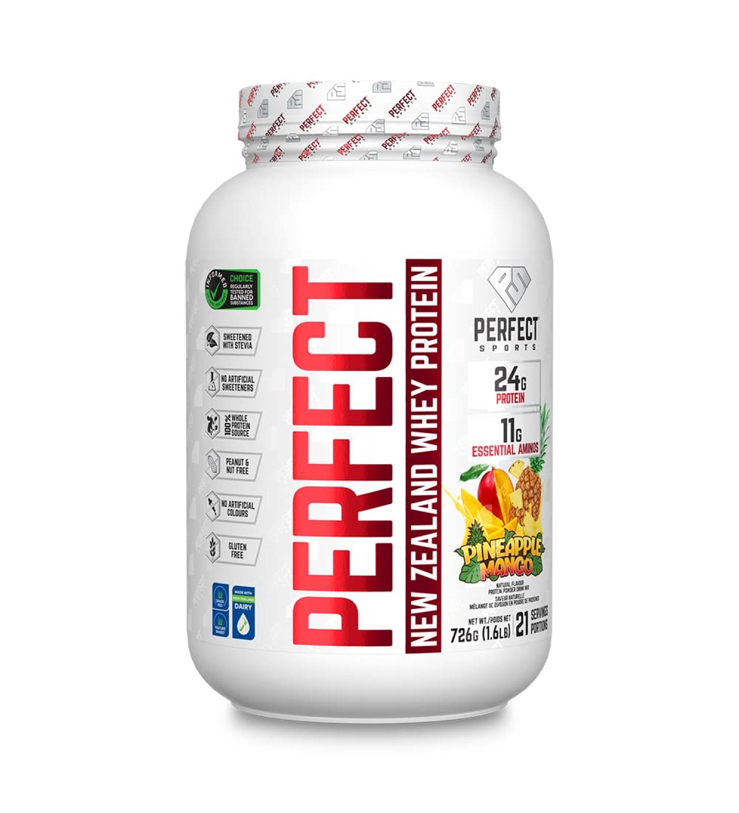 Buy PERFECT New Zealand Whey Concentrate Strawberry 1.6LB - Premium Protein for Muscle Gain & Recovery | International Shipping Available - Buy Online on GoSupps.com