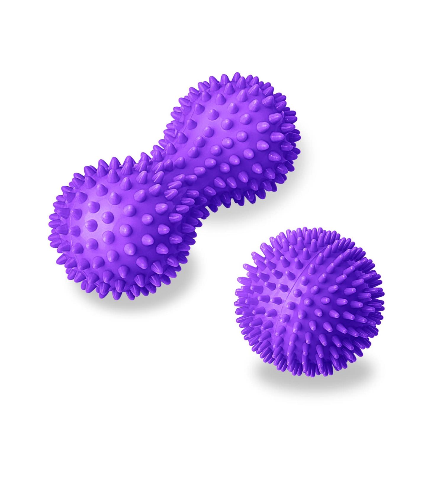 Massage Ball Set - 9cm Hedgehog Massage Ball & 15cm Foot Roller for Stress Relief & Muscle Relaxation - International Shipping - Buy Online on GoSupps.com