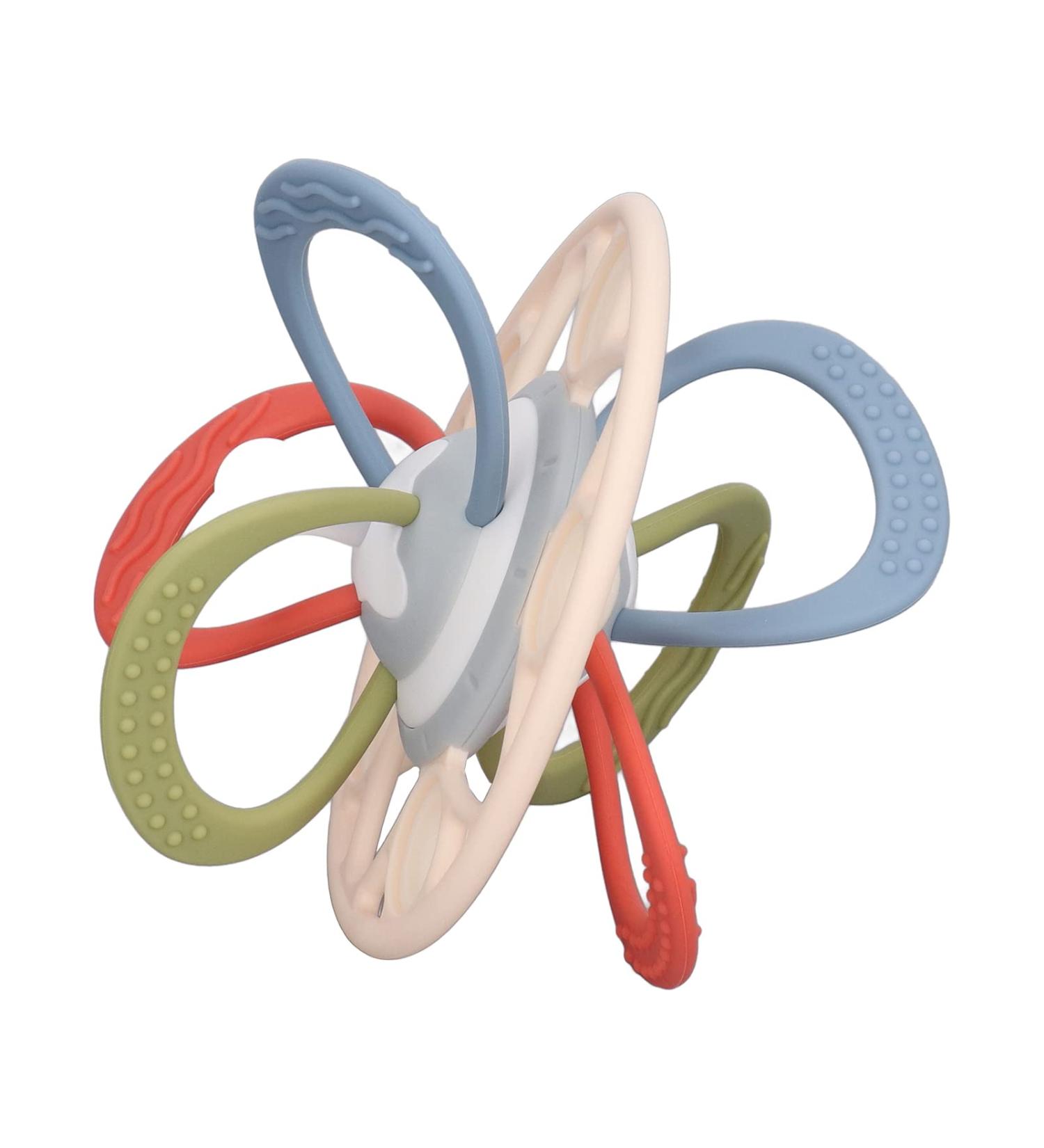 Colorful Lines Baby Teething Toy | Safe Silicone Teether for Pain Relief | Easy Grip for Gums Massage at Home - Buy Online on GoSupps.com