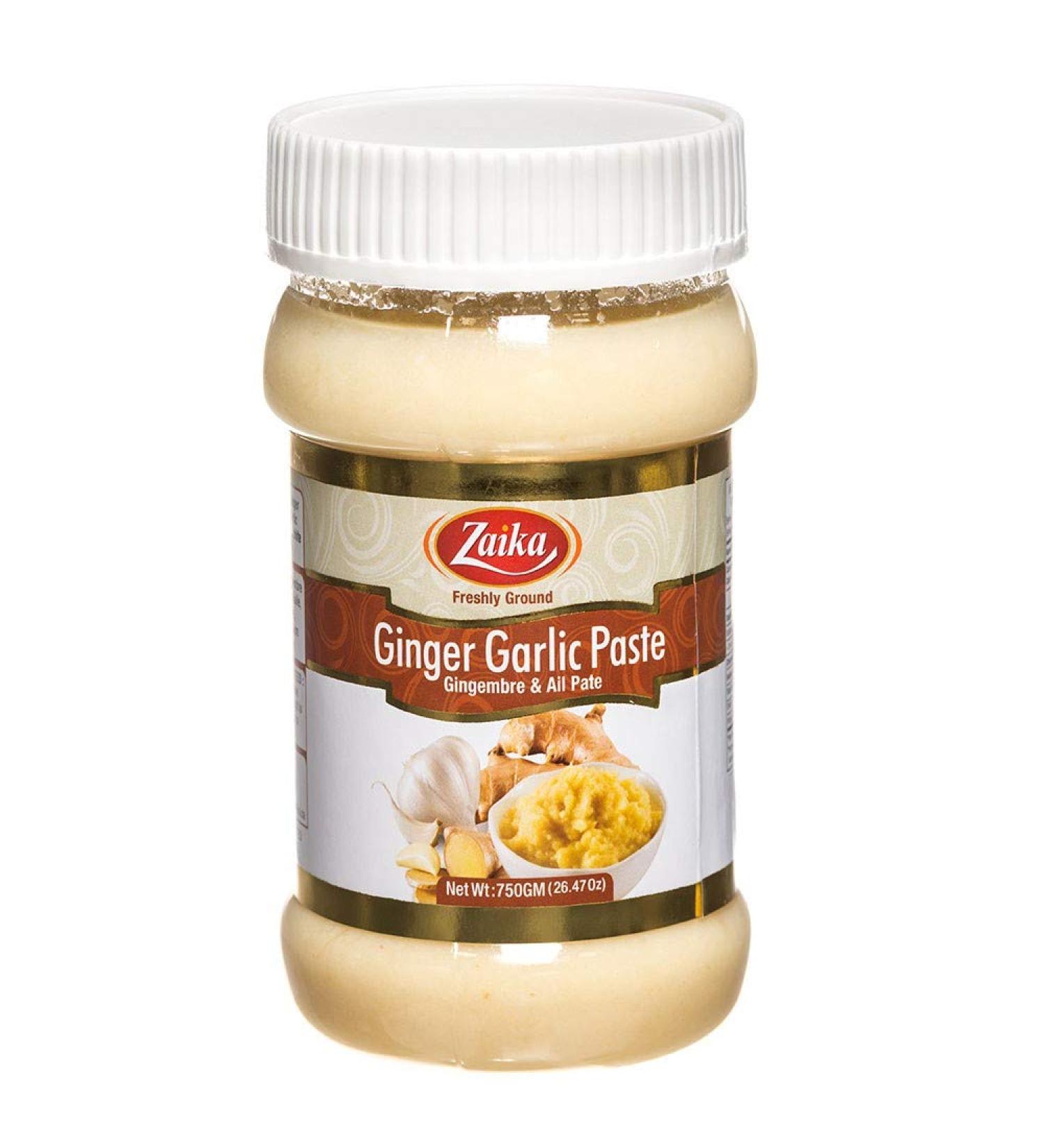 Zaika Pure Ginger Garlic Paste 26.5oz (750gm) Premium Quality Ginger Garlic Paste for Cooking Airtight Jar | Non-GMO | No Colors | Indian Origin Fresh Ginger Garlic All-Natural Ingredients (Ginger Garlic Paste) - Buy Online on GoSupps.com